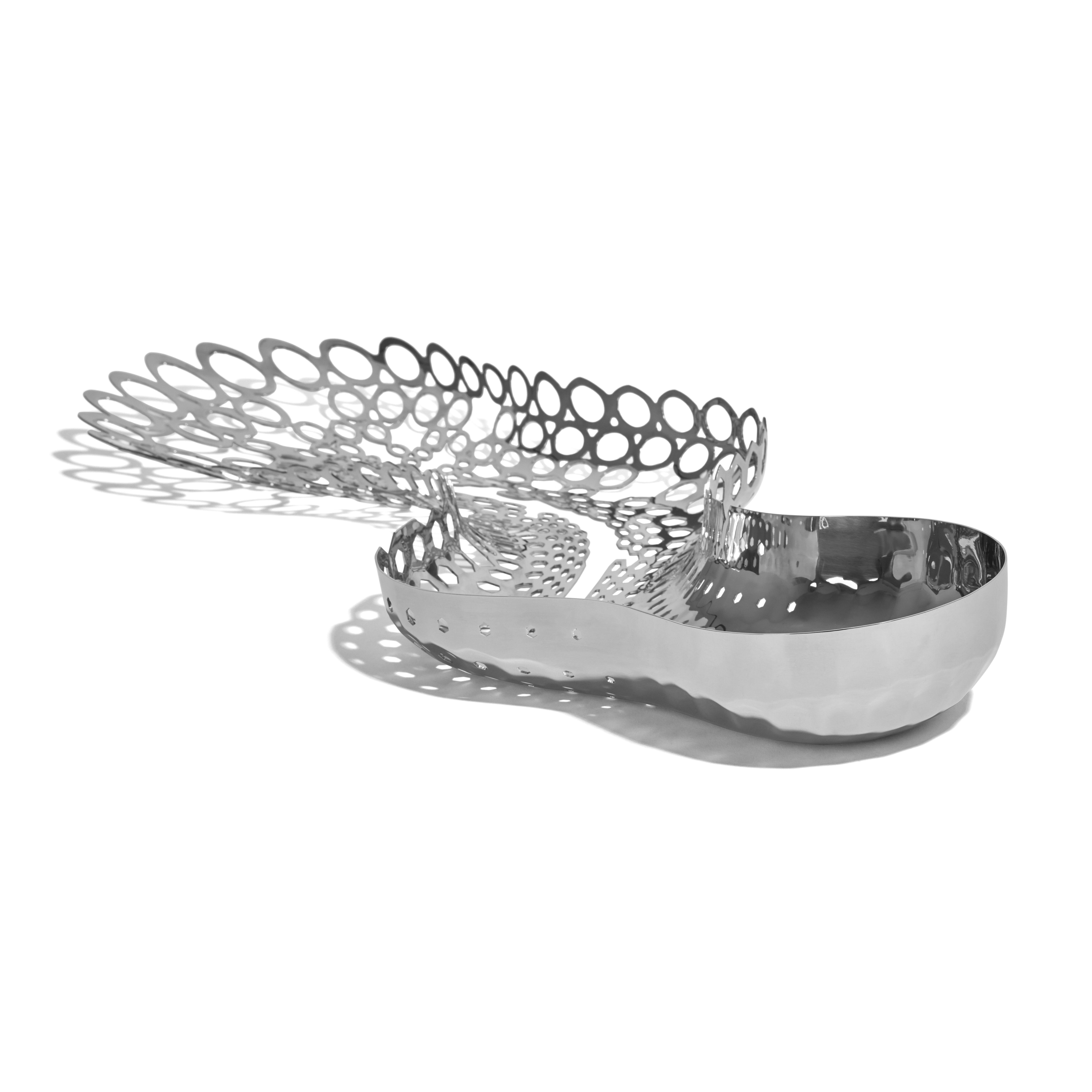 A Cell Centerpiece in Stainless Steel viewed from back.