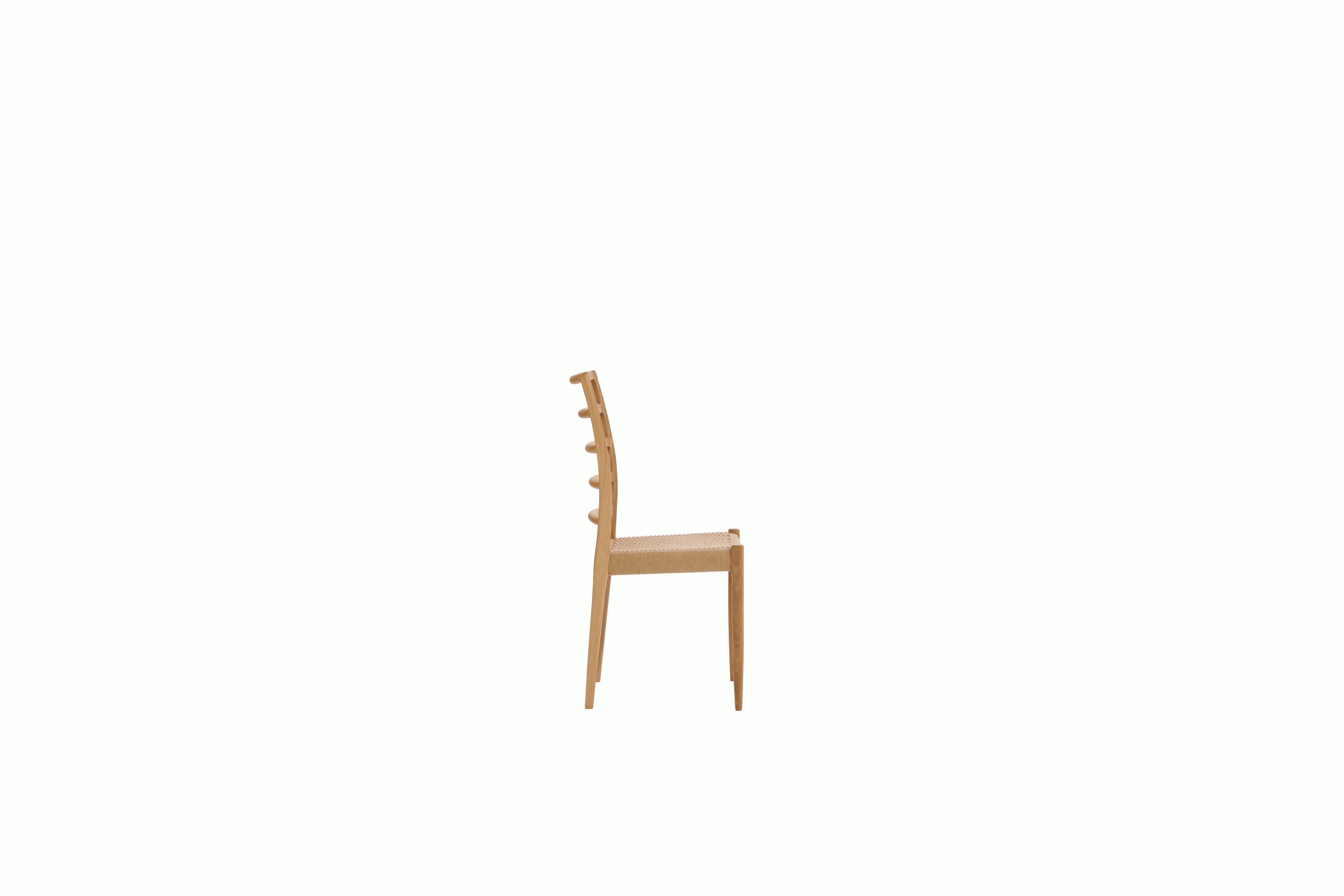 Moller 82 Side Chair - oak,  woven
