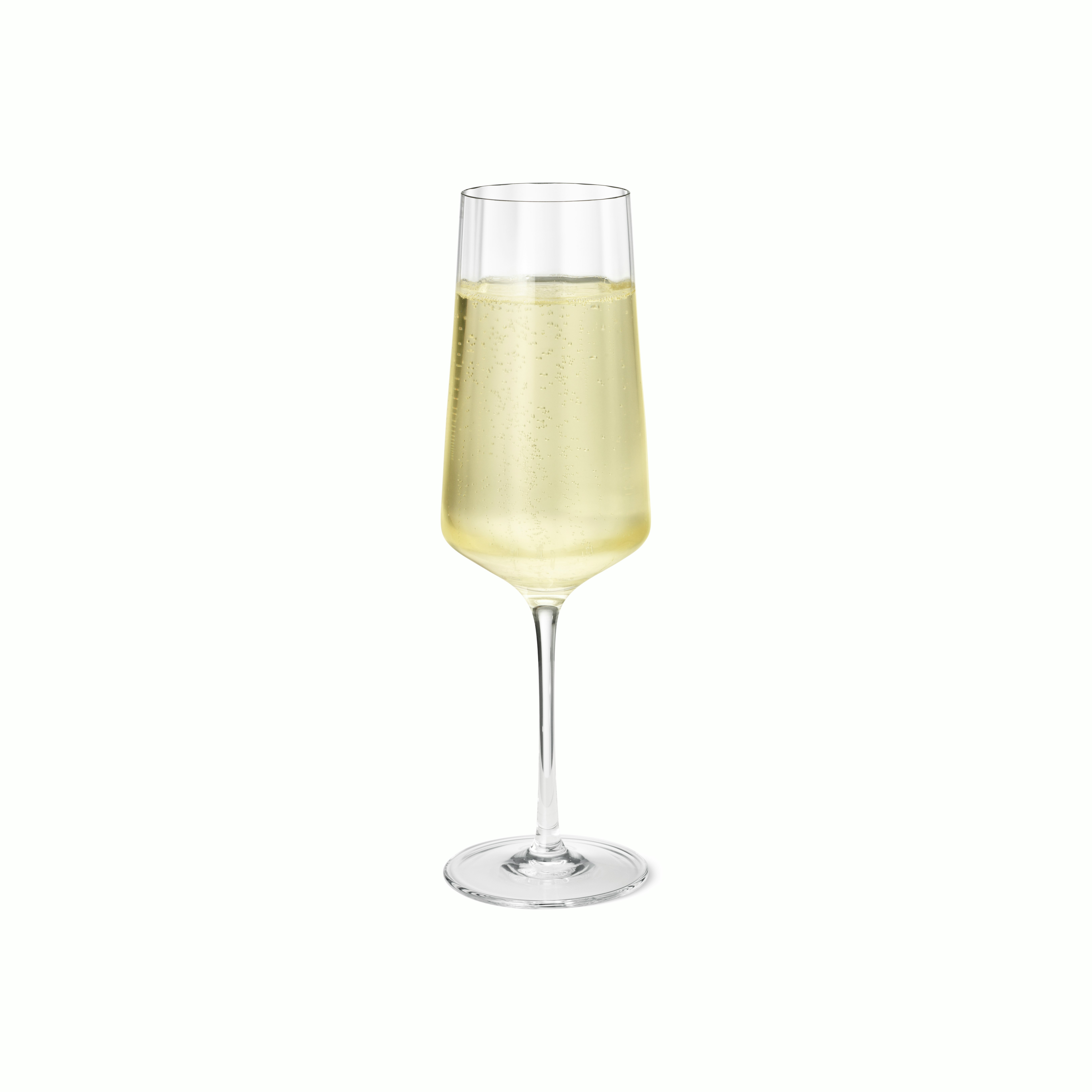 A Bernadotte Champagne Flutes -Set of 6 in White viewed from the front.