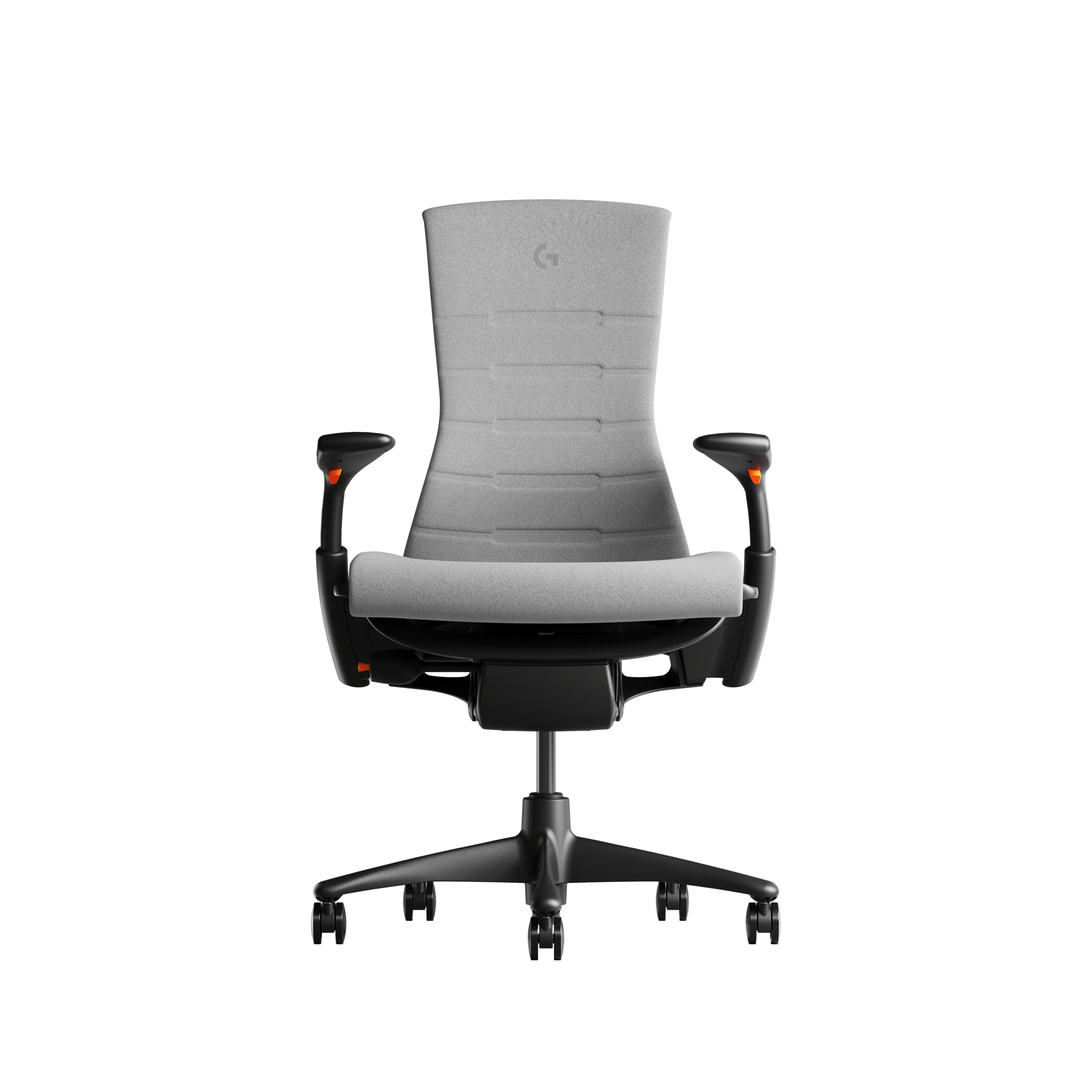Embody Gaming Chair in Graphite, Dark Mineral and Ignite viewed from the front