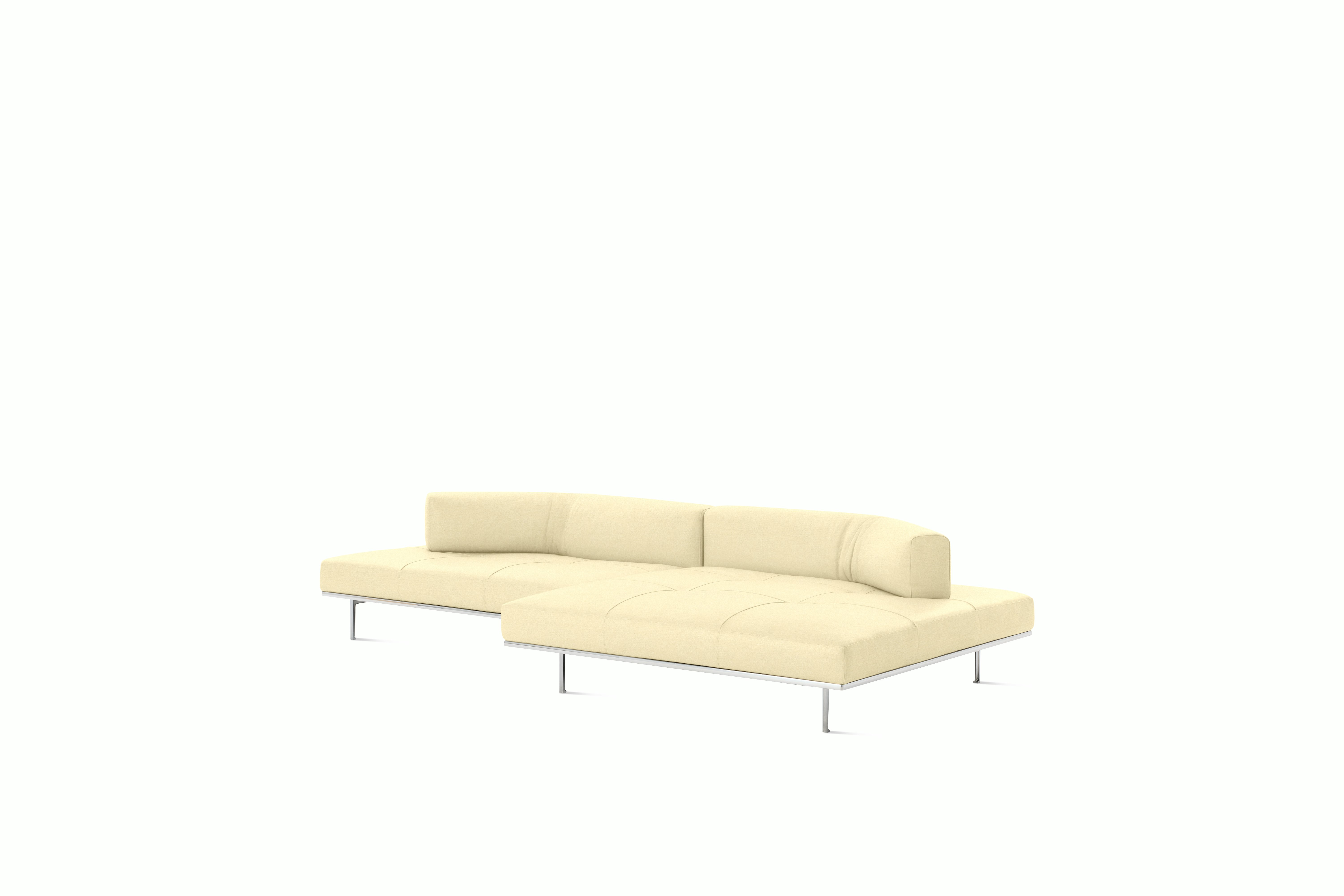 Matic Sectional- MH12 Config - Chaise Sectional,  Left,  Quilted,  Iseo,  Ivory,  Chrome