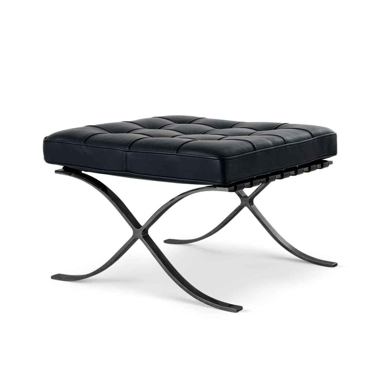 Barcelona Stool in Volo Leather,  Black,  Black