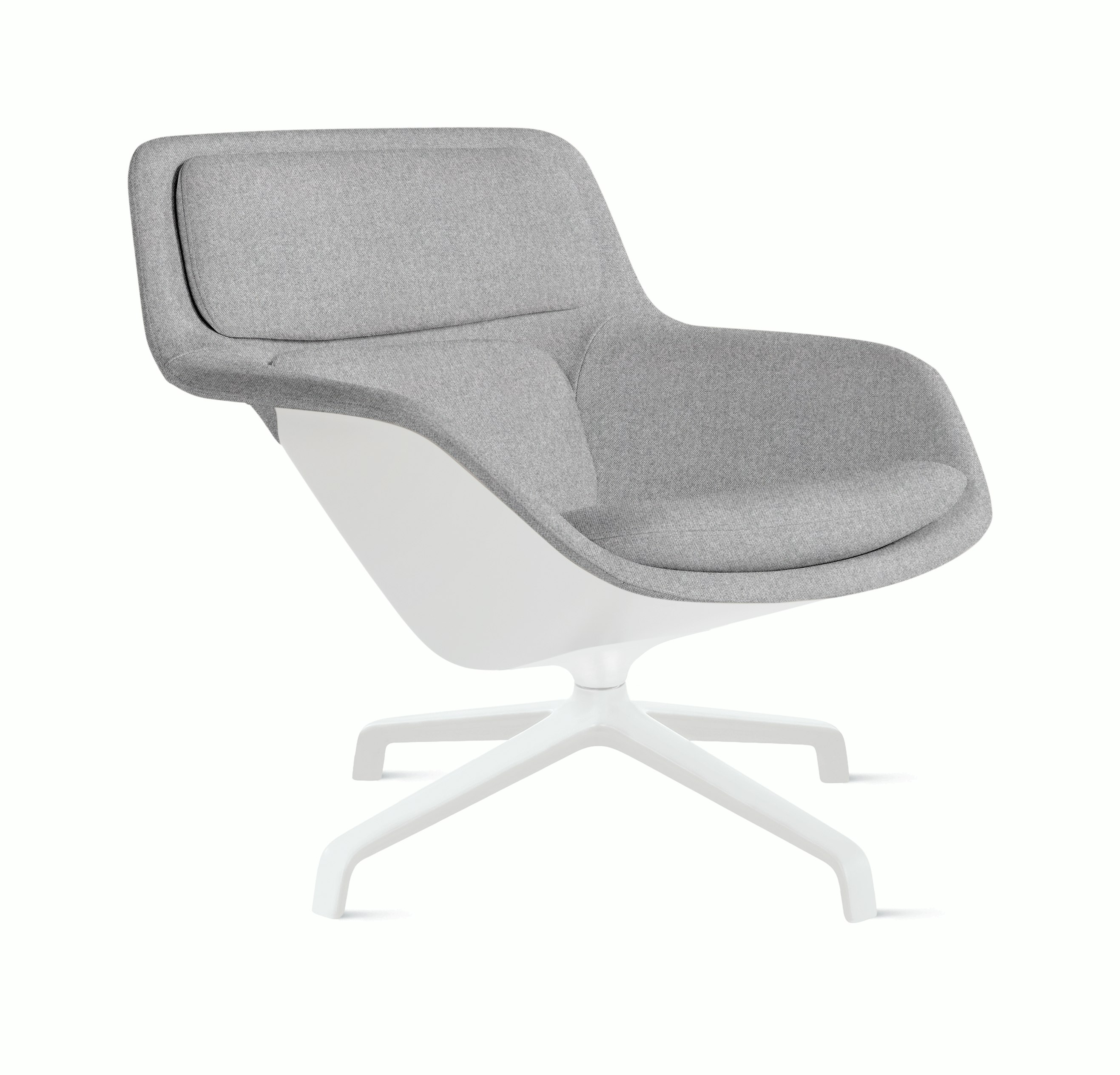 Striad Lounge Chair - Low Back,  Beck,  Foundry,  White,  4-Star Swivel,  White