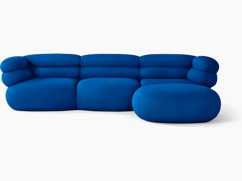 Biboni Sectional - Sectional Chaise, Left, Stretch Appeal, Cobalt