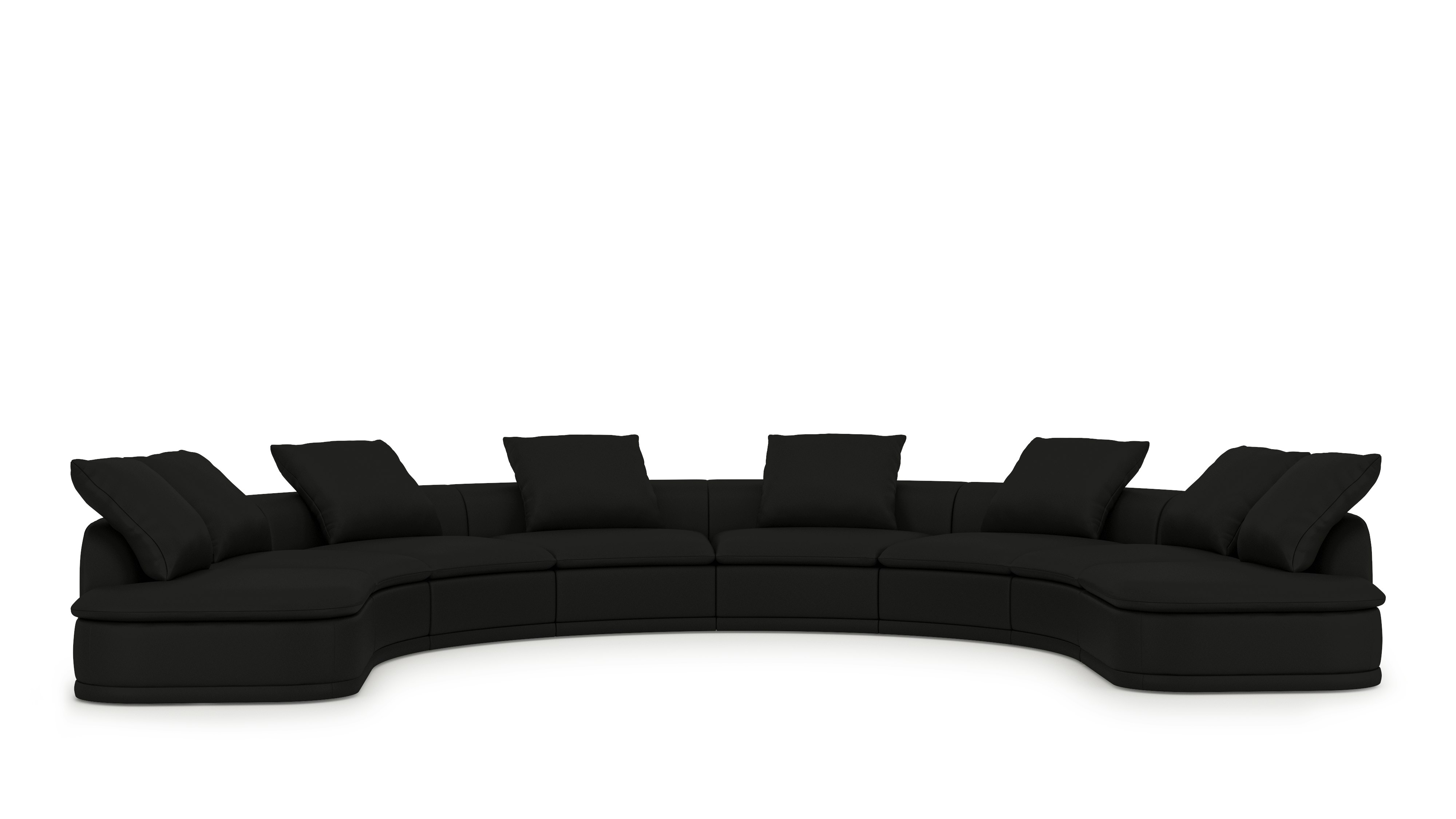 An Atlason Composed Modular Sofa U Shape Sectional in Obsidian viewed from an angle.