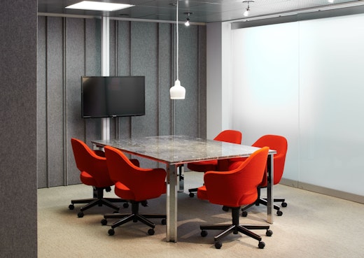 FilzFelt Enclave with LSM Table and Saarinen Chairs