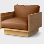 Pawson Drift Lounge Chair - Raise Leather, Sienna, White Oak