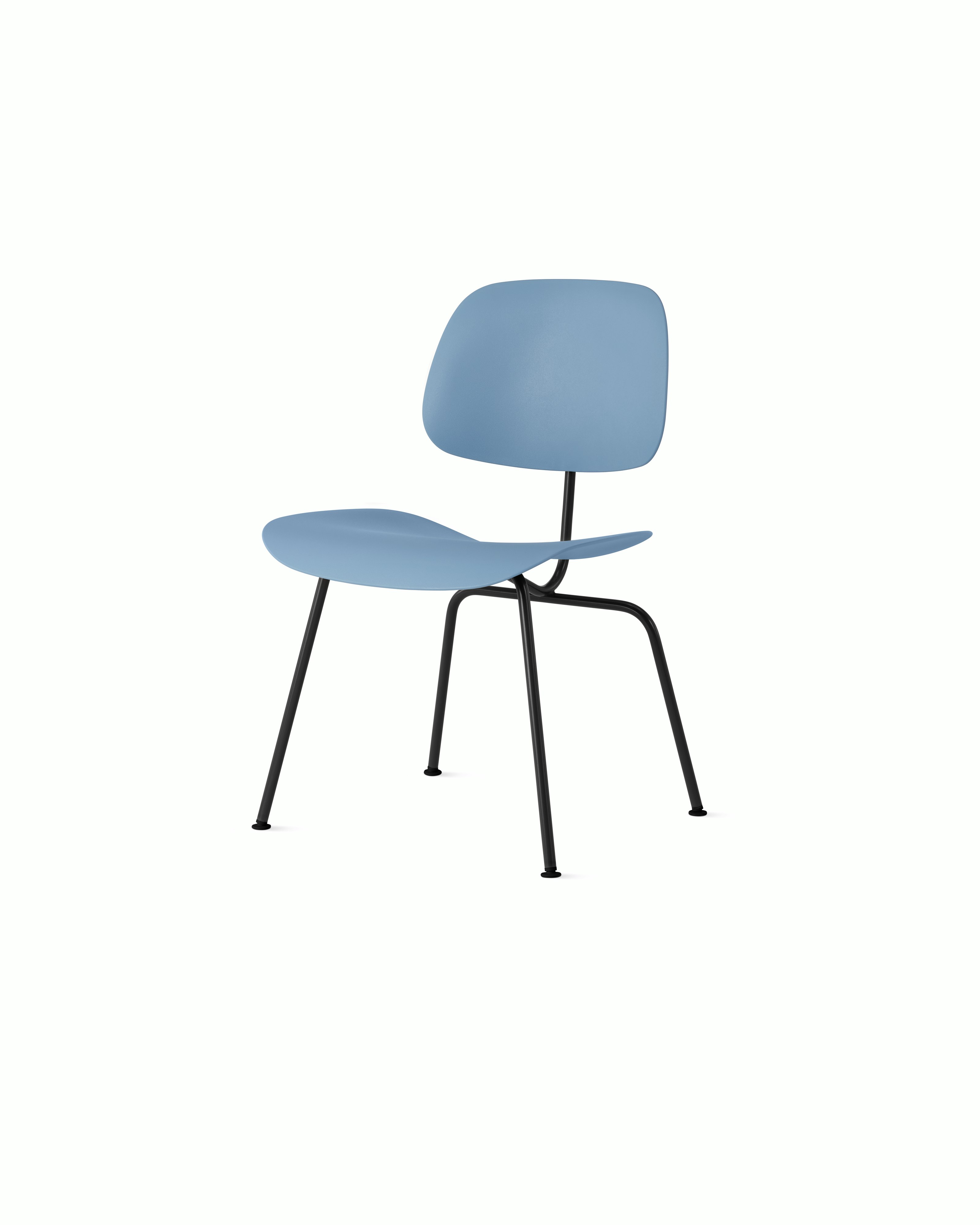 Eames Molded Plastic Dining Chair (EC-127) - Side Chair, Non Upholstered, Pale Blue, Ultra Black