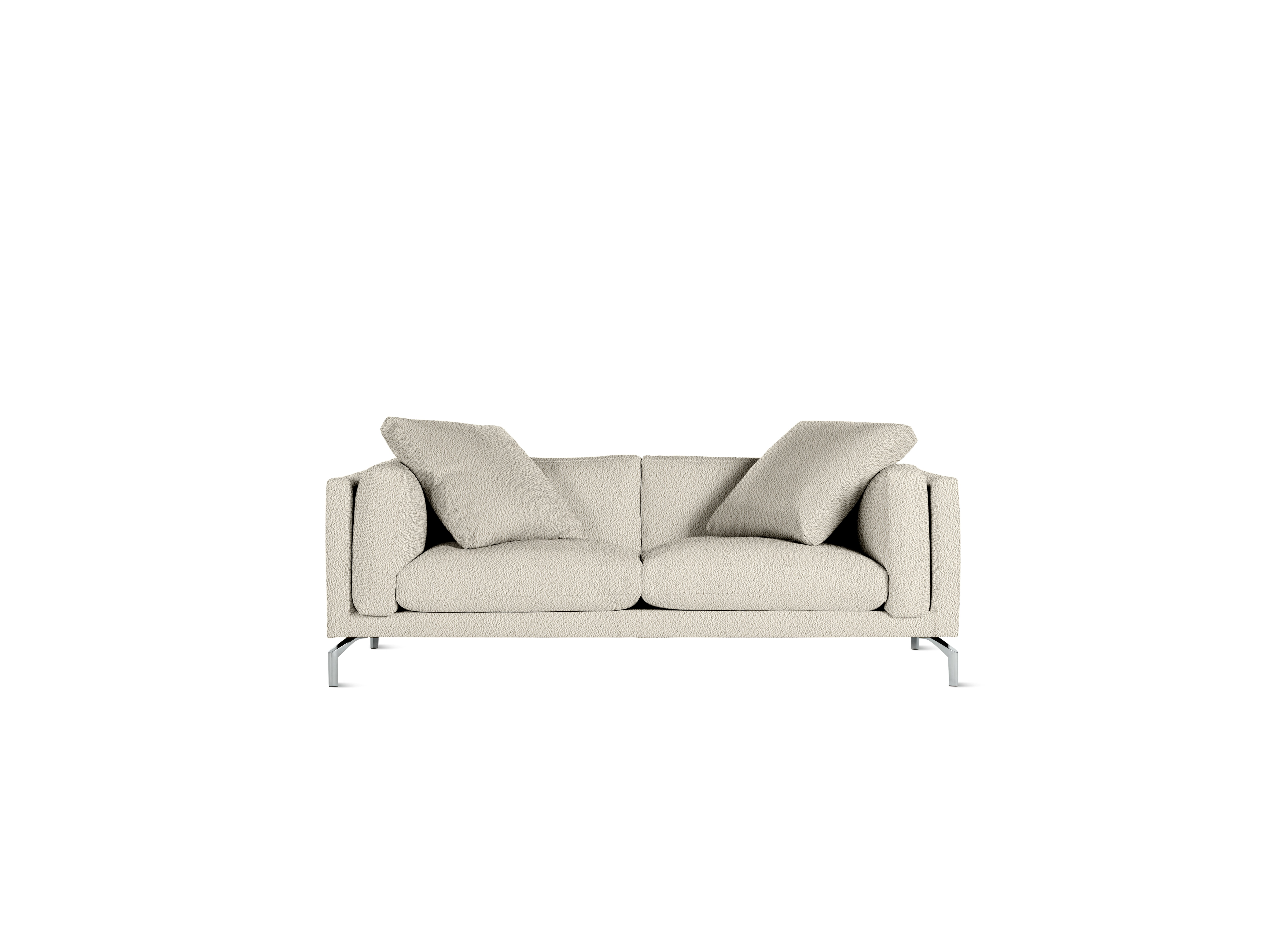 A Como Sofa in Turf: Melange viewed from the front.