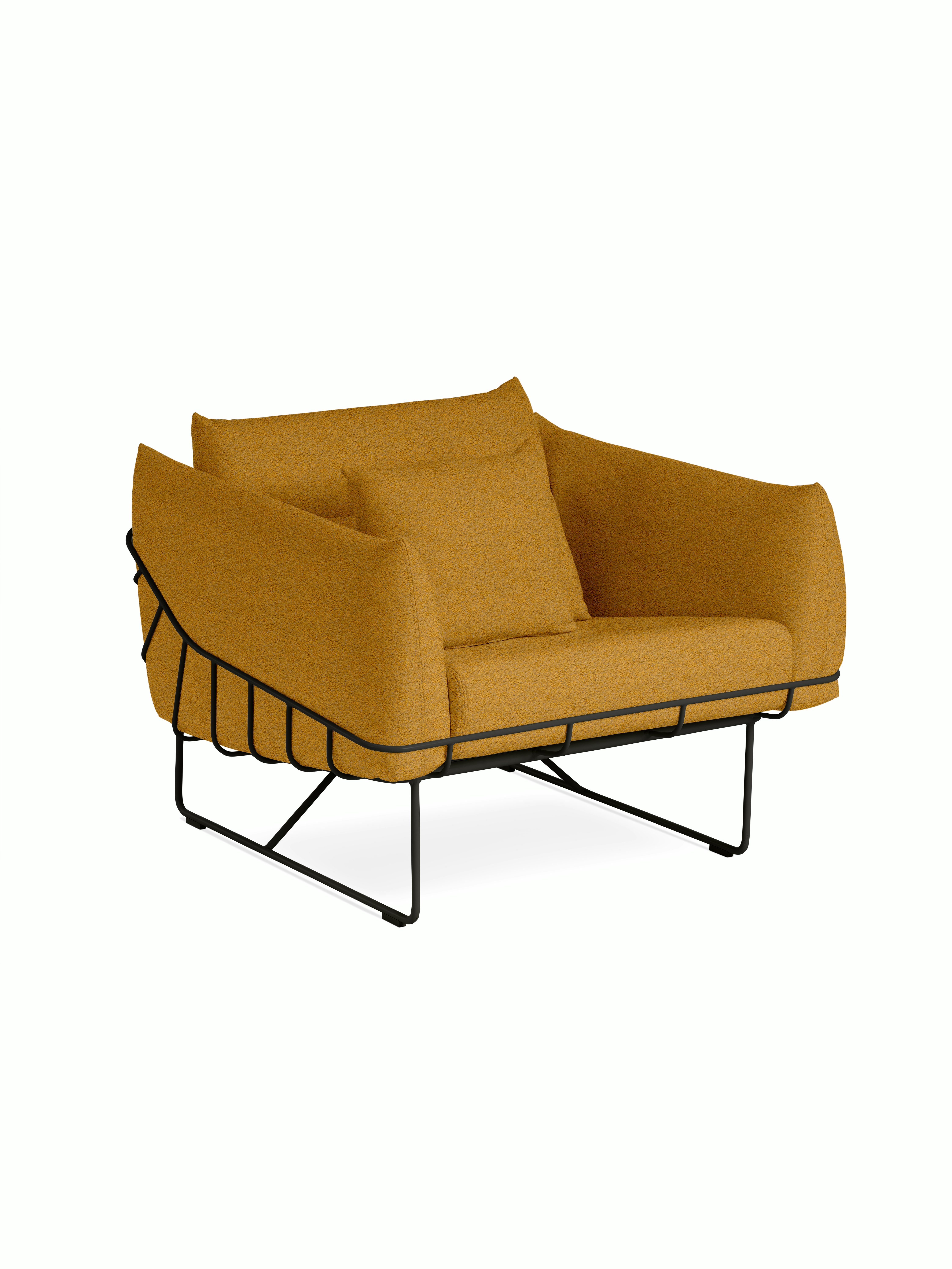 Wireframe Chair - Whim,  Mustard Seed,  Black