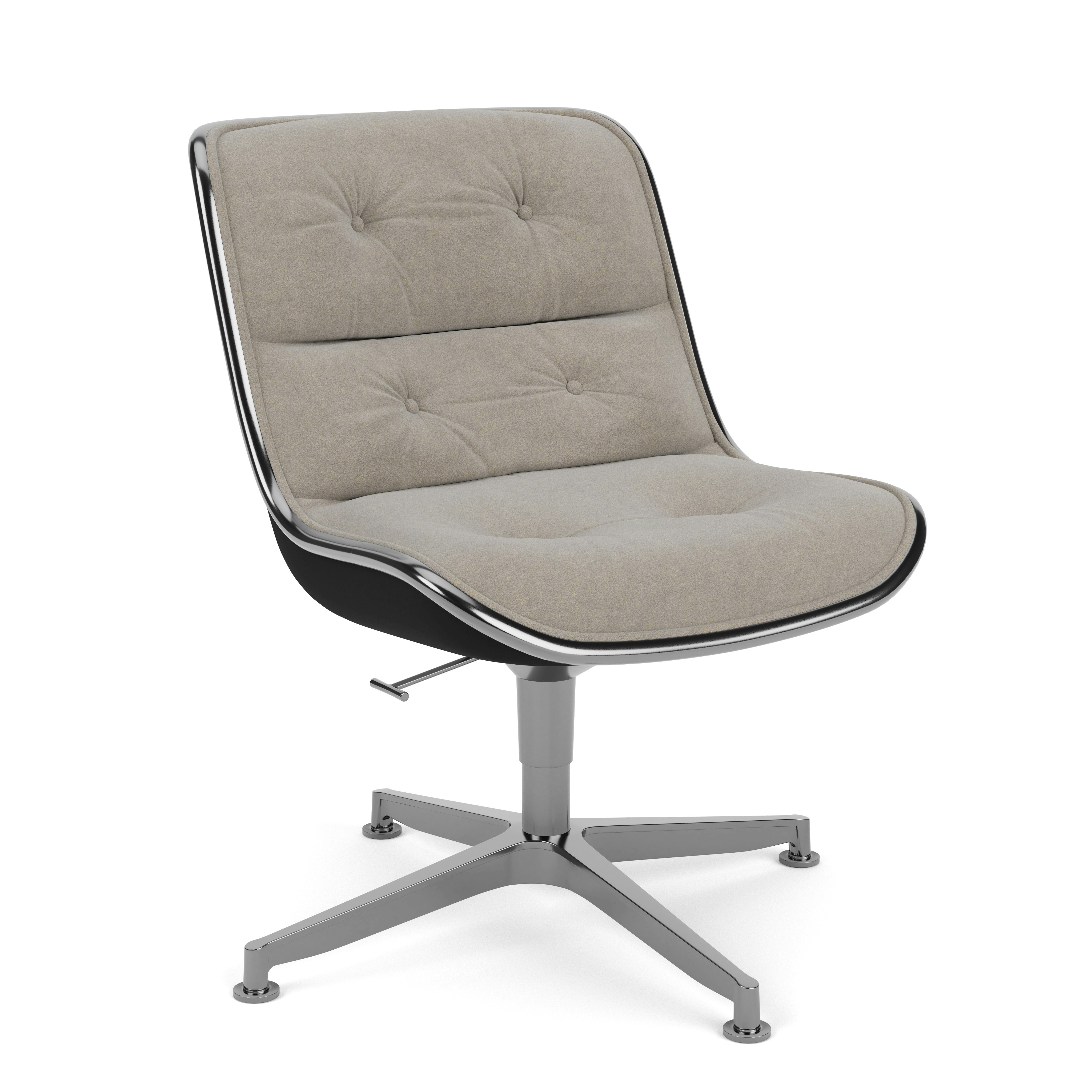 Pollock Executive Side Chair - 4 Star, Polished Aluminum, Ultrasuede,  Silver