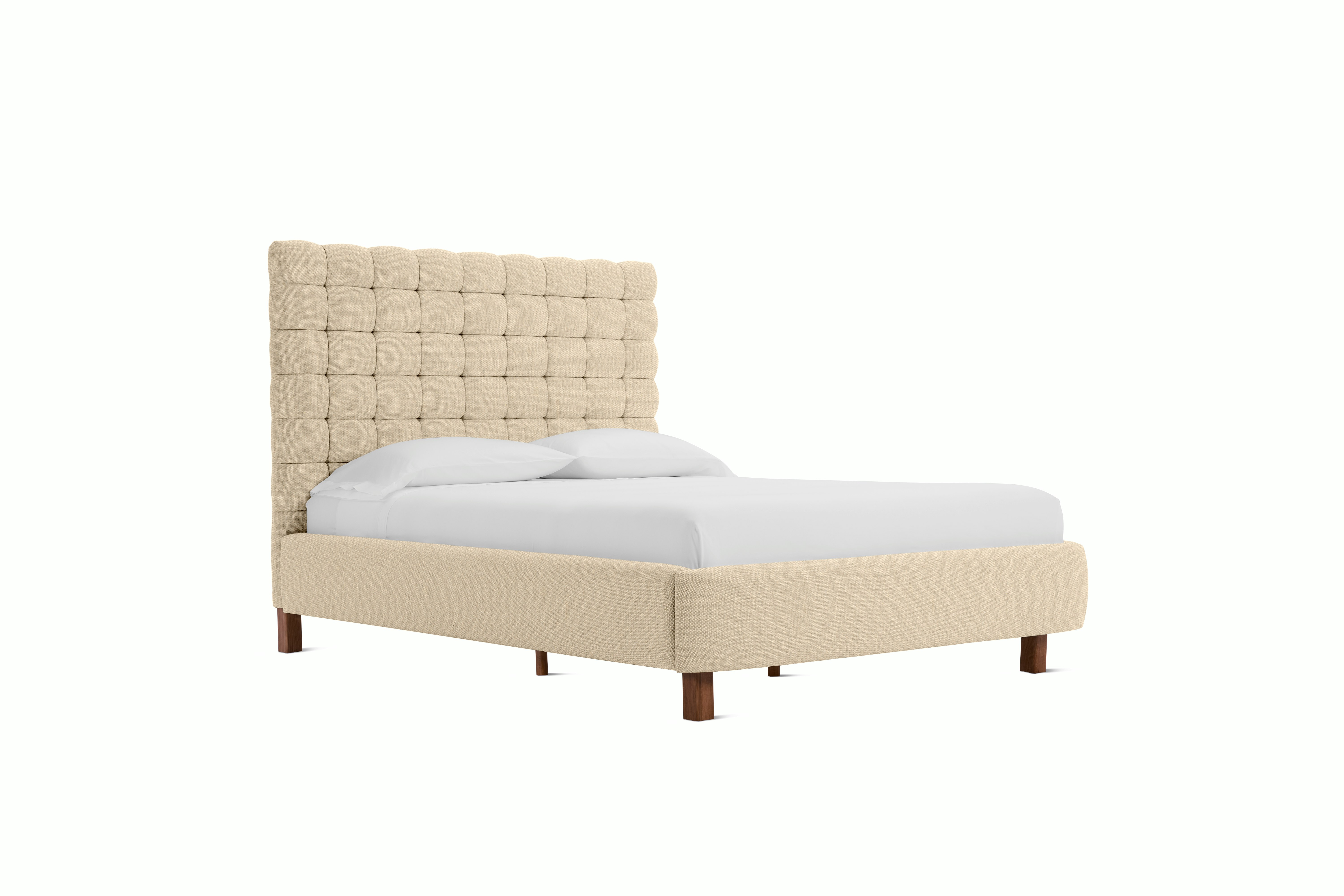 Madeleine Bed - Grand, Queen, Walnut, Album Linen, Straw