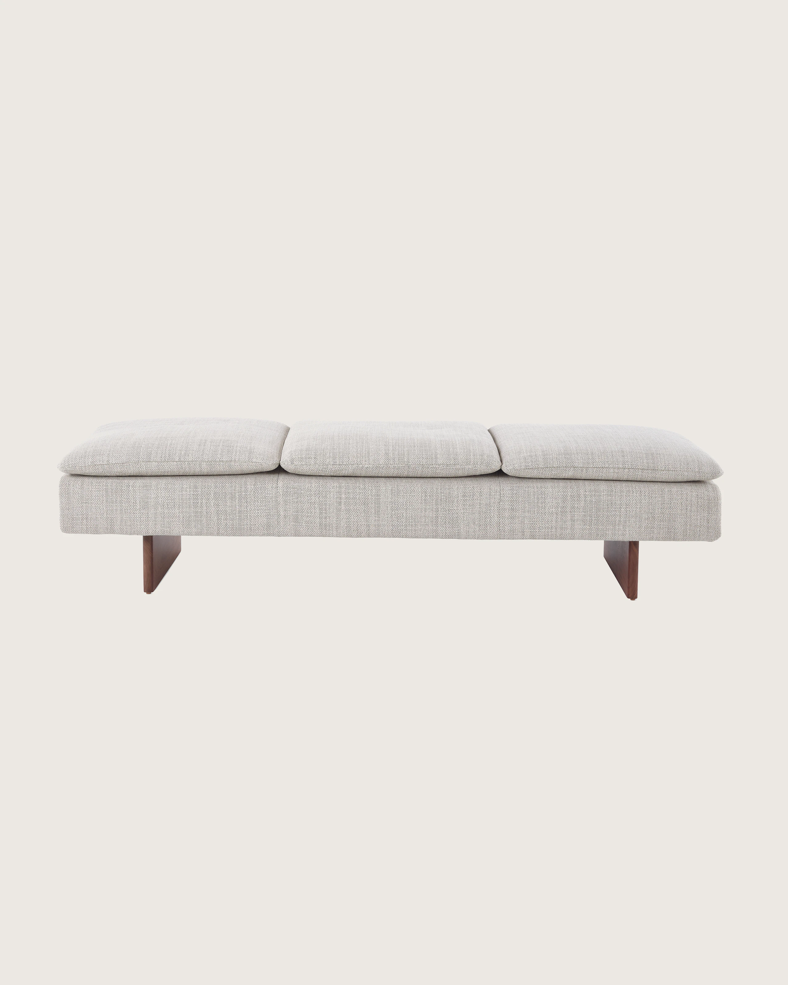 Mantle Bench in Capri Stone with Walnut Wood Base.