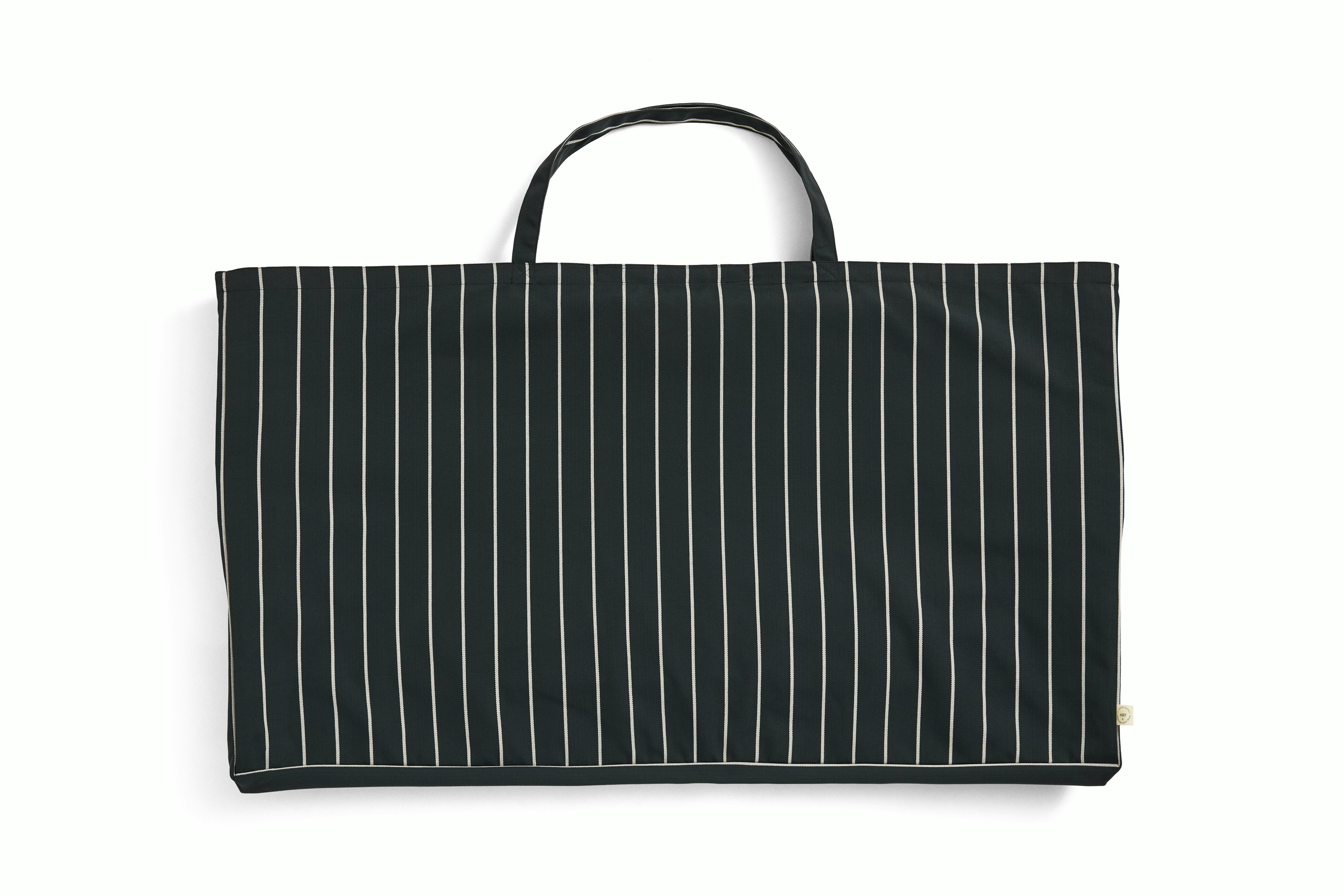 Outdoor Market Folding Sofa - Black With Beige Stripe