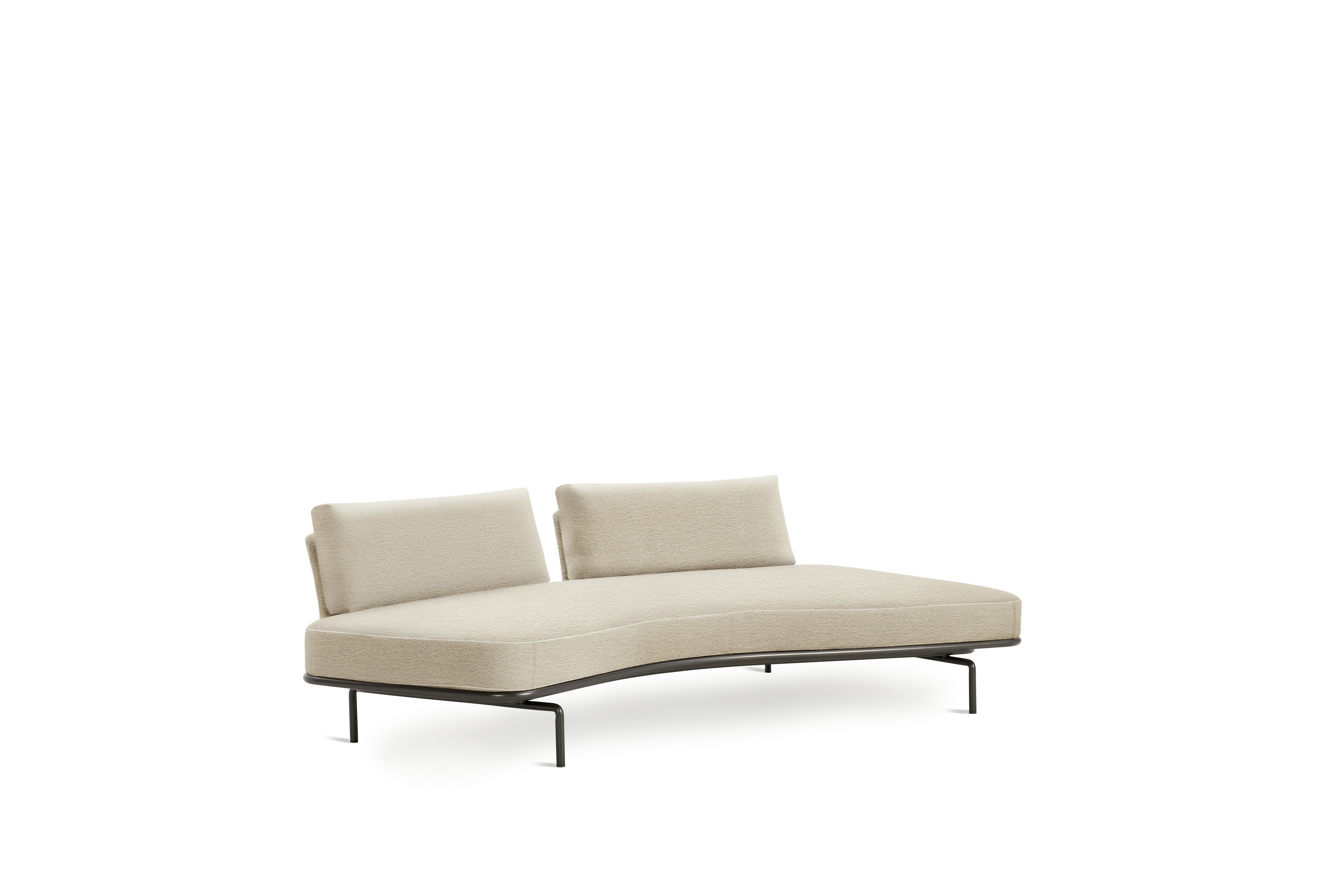 Panoramic Sofa - Left ,  Double Large,  Curly,  Ivory,  Charcoal