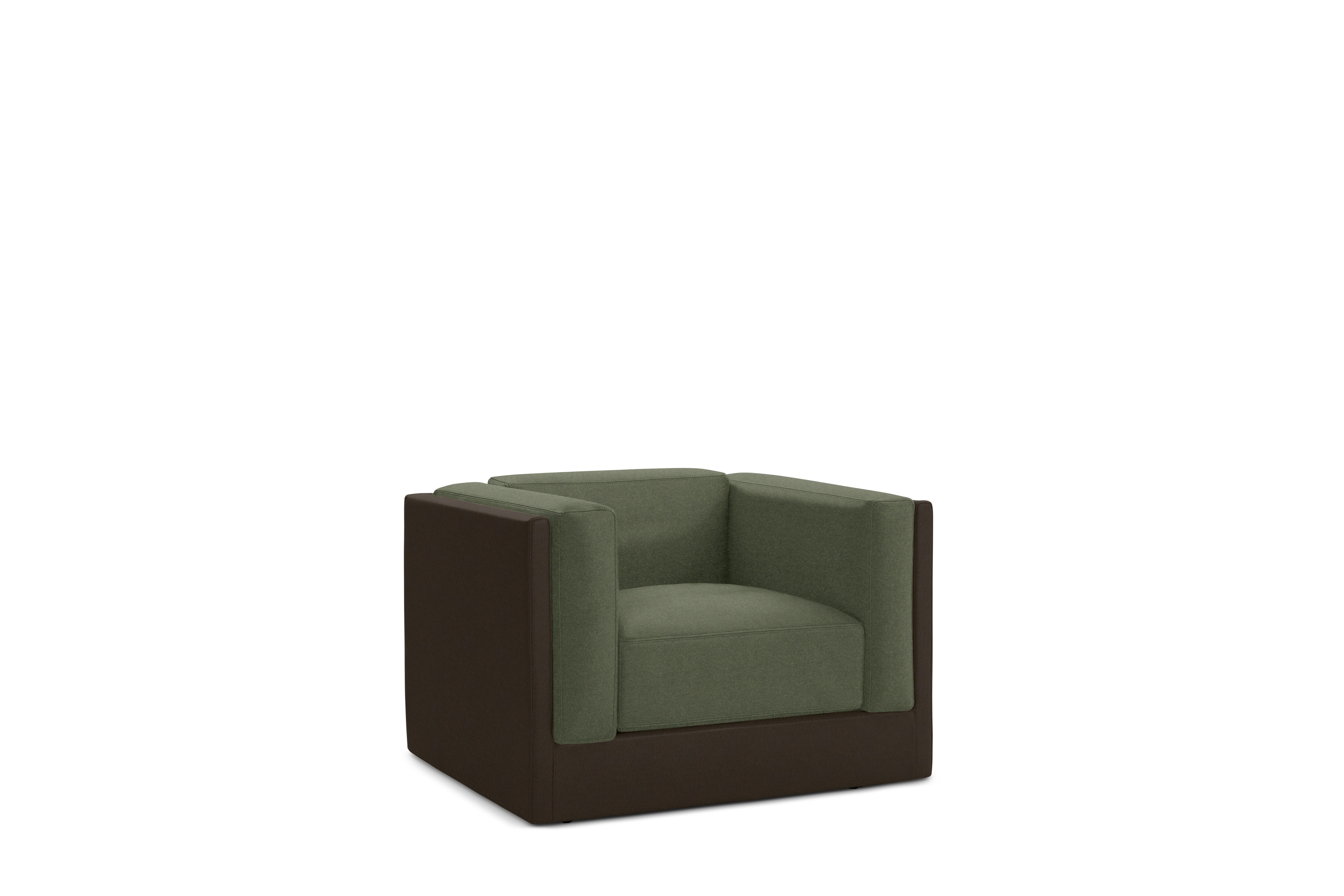 Symme Armchair - Leather Frame,  Prone Leather,  Java,  Pecora,  Hunter