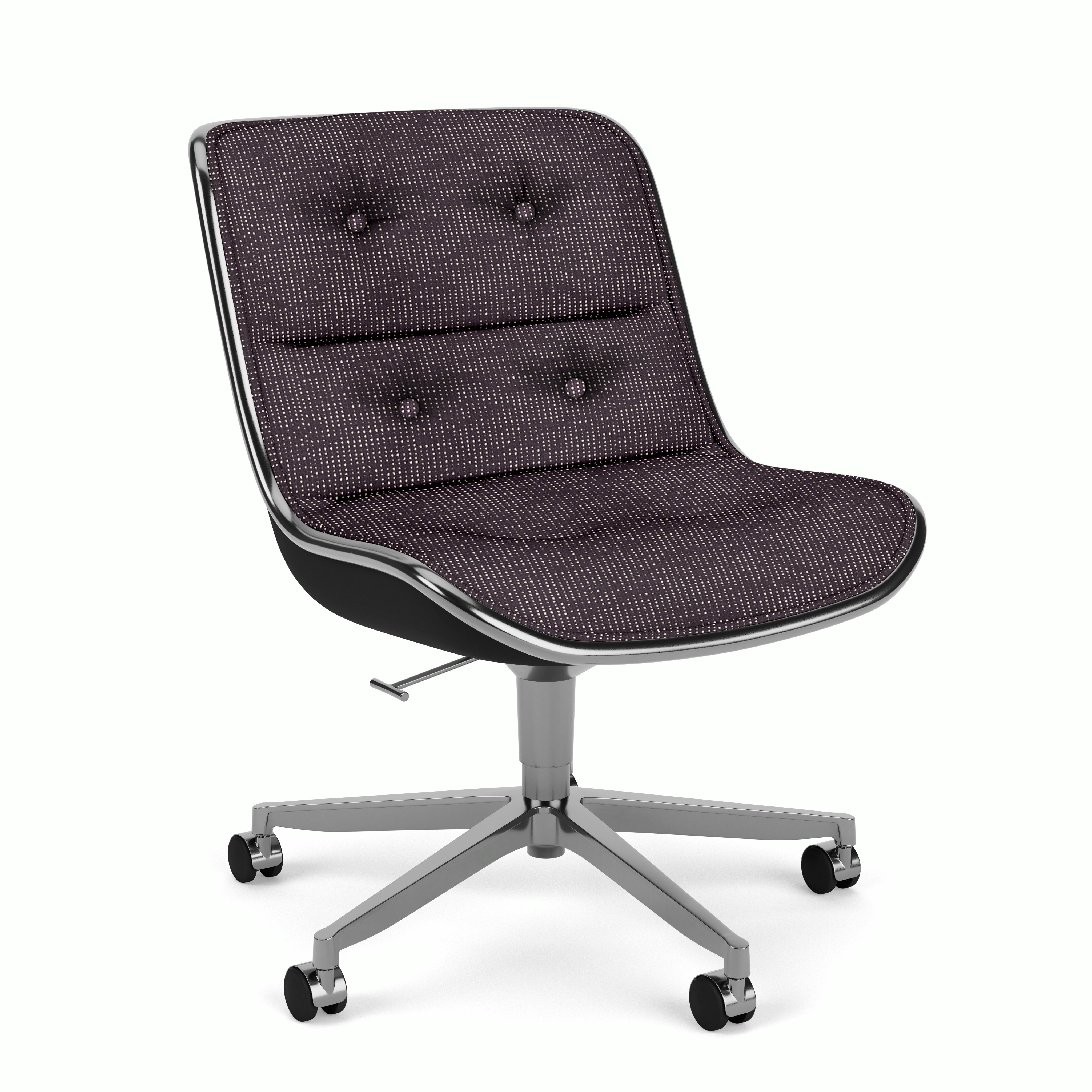 Pollock Executive Side Chair - 5 Star,  Polished Aluminum,  Prestini,  Purple and White