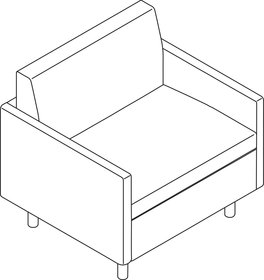 A line drawing - Tuxedo Classic Club Chair