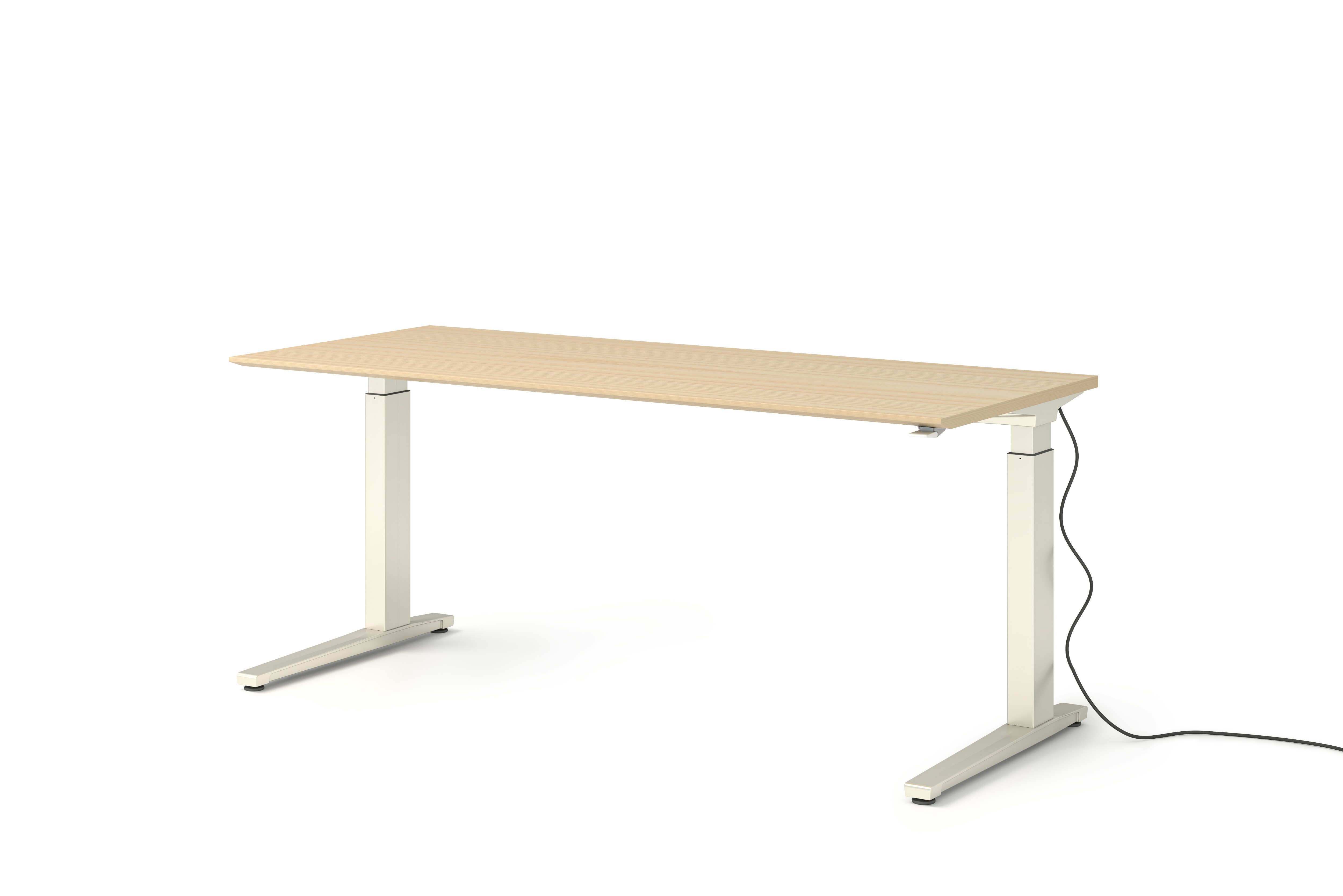 Renew Sit-To-Stand Desk - 29x70,  Veneer White Ash White,  Standard Power