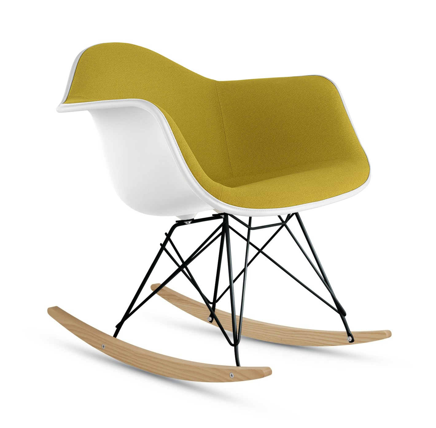 Eames Upholstered Molded Plastic Armchair,  Rocker Base