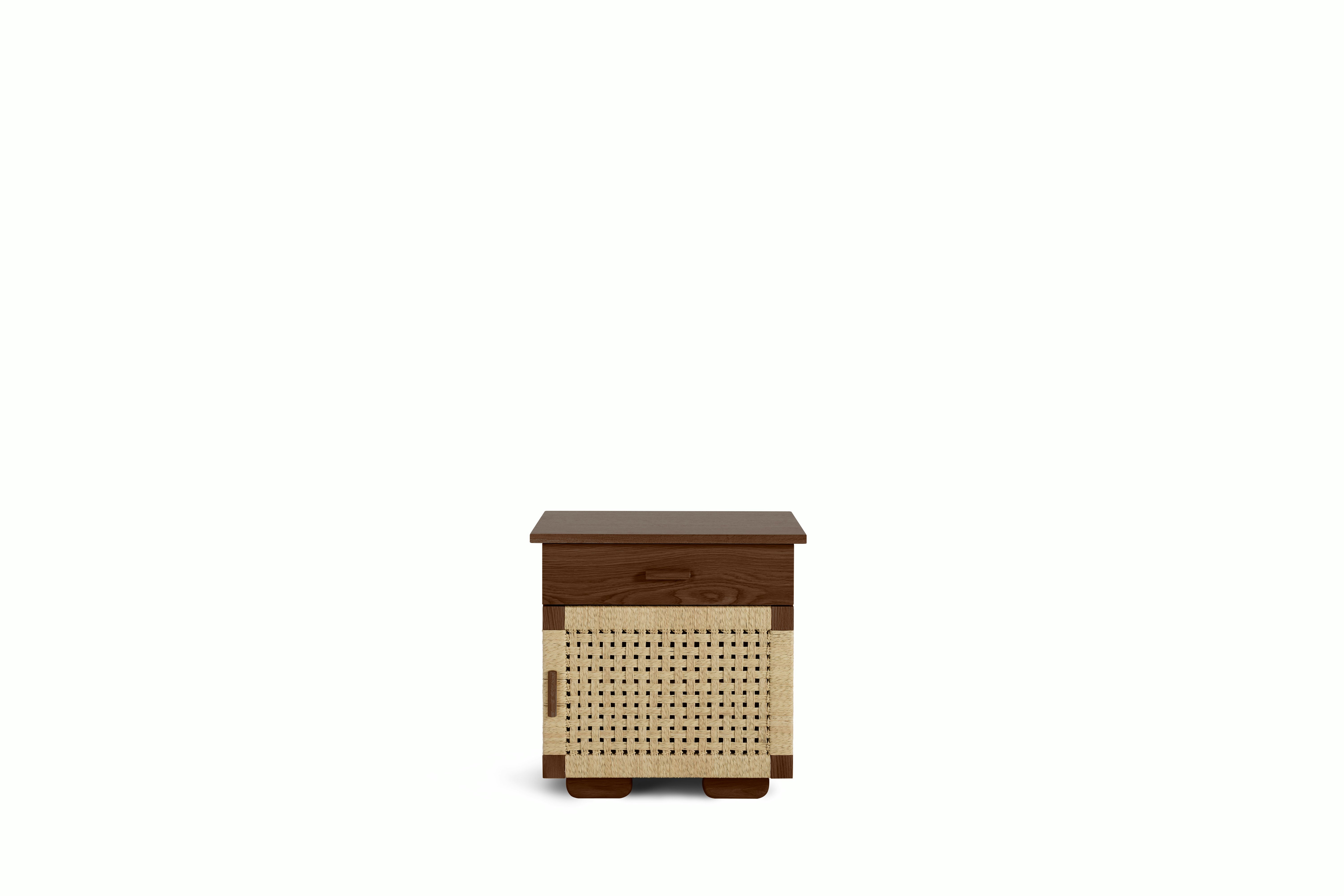 Woven Nightstand - opens left;zzzz walnut