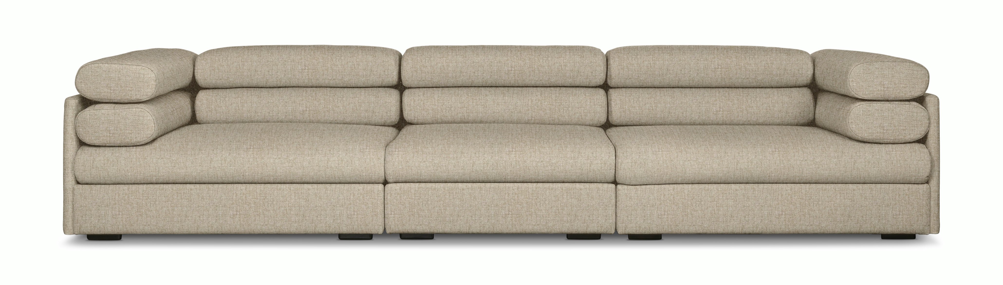 Elogio Sofa - Four Seater,  Belsuede,  001 (Grey Brown)