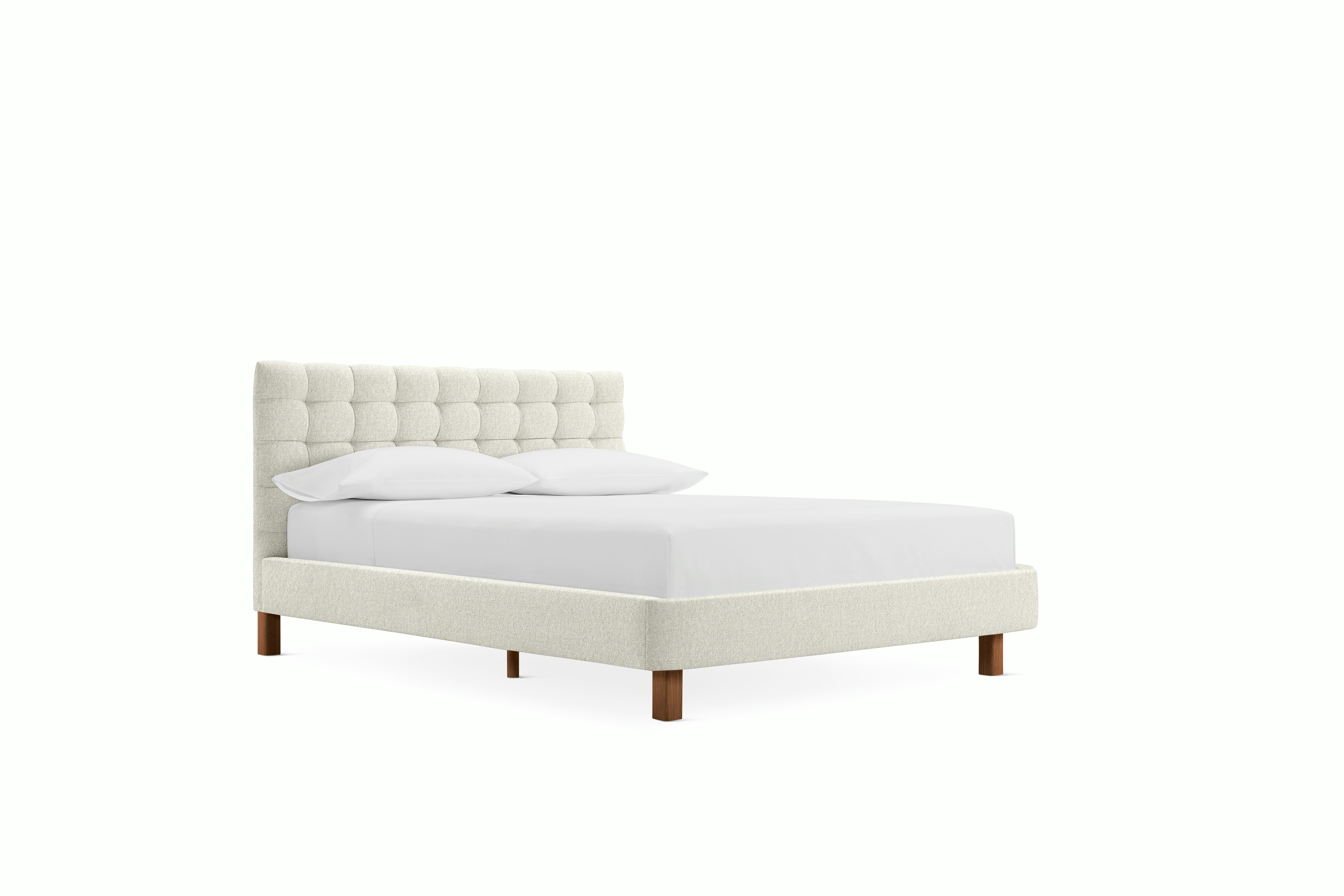Madeleine Bed - Standard, Queen, Walnut, Album Linen, Magnolia