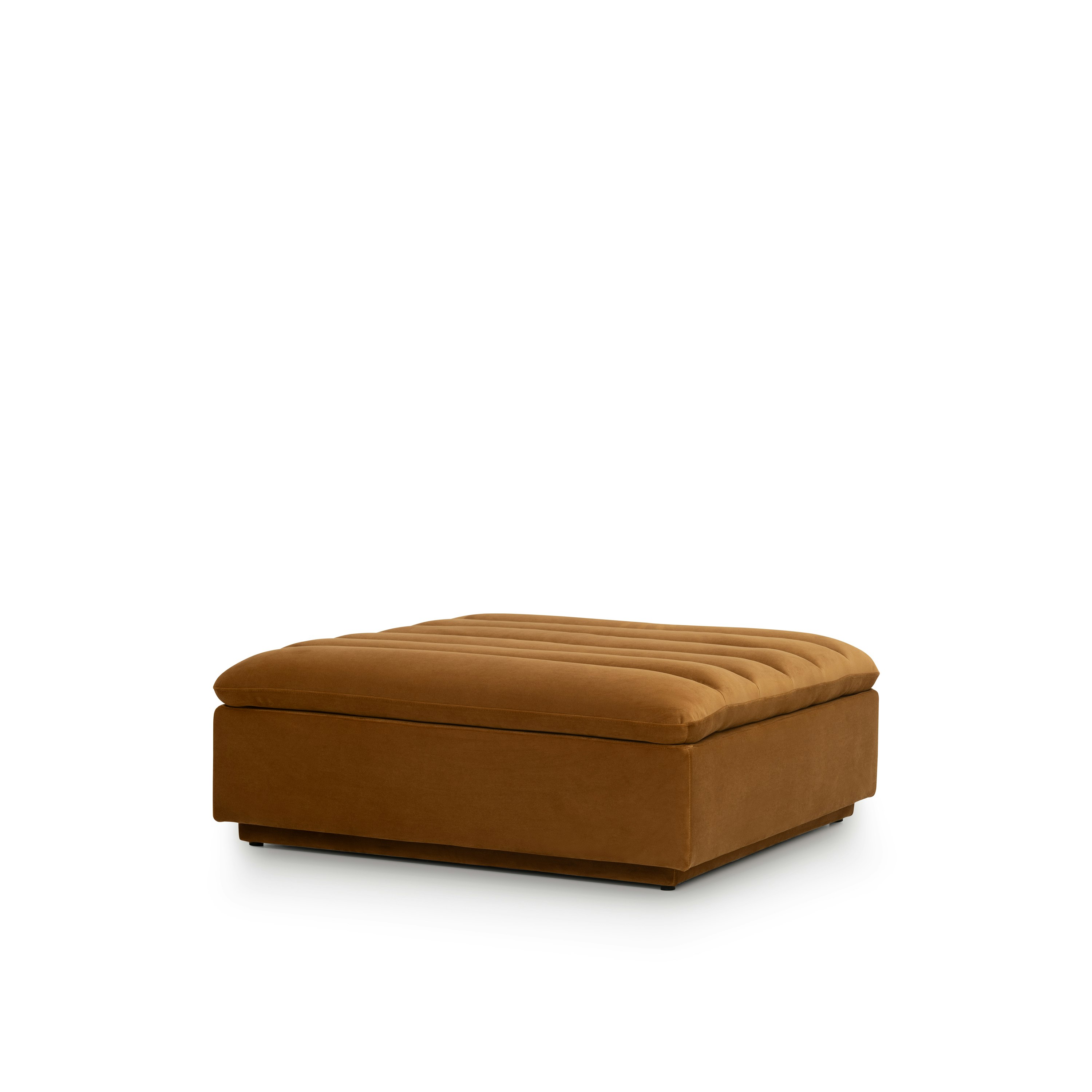 Float Ottoman - SE Malibu Velvet, Cognac