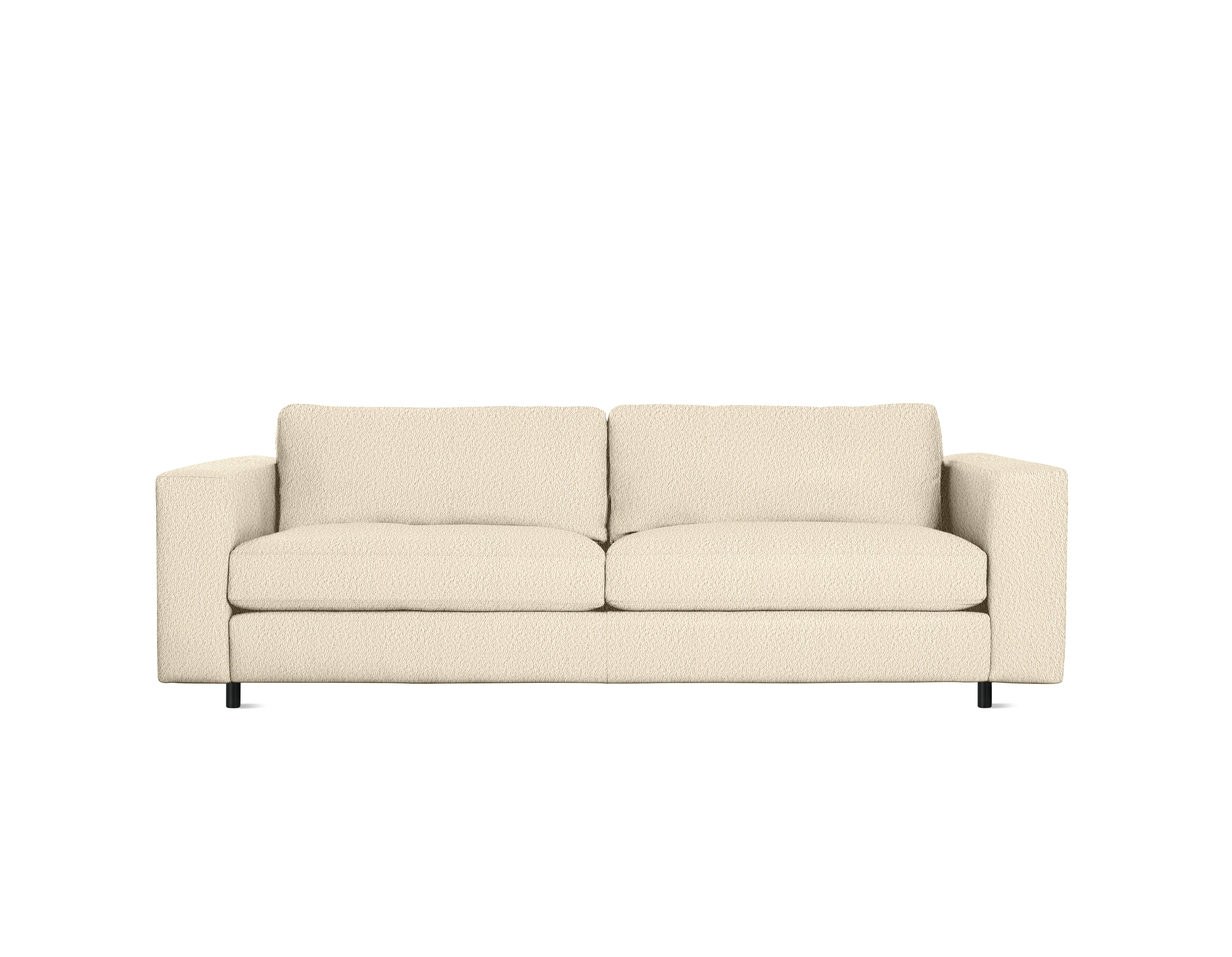 A Reid Sleeper in Turf Cream, Black viewed from the front.
