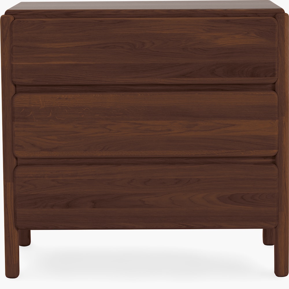 Sumu Dresser - Three Drawer,  Dark Stained Oak