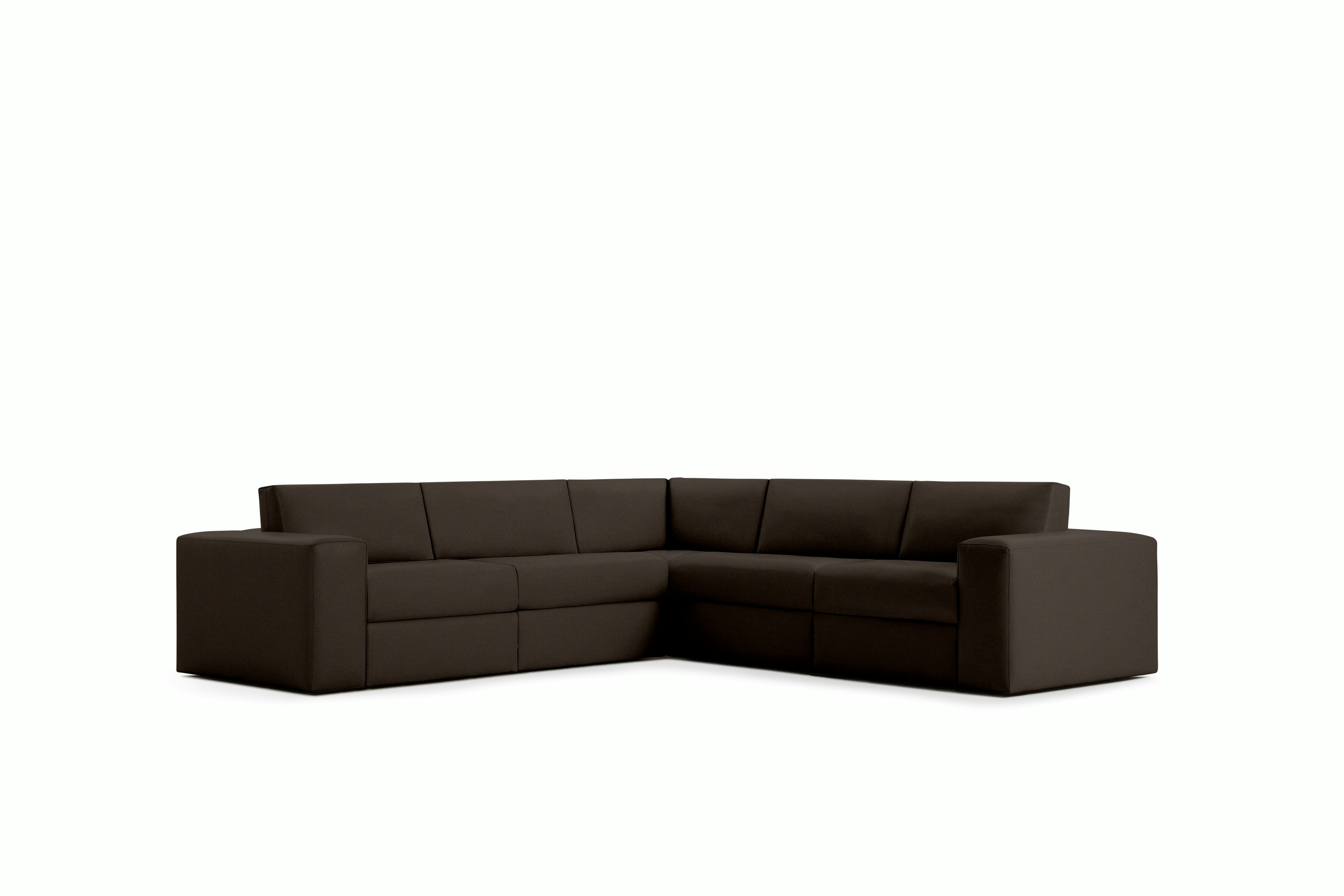 Irvin Corner Sectional -  Prone Leather,  Java