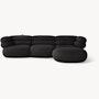 Biboni Sectional - Sectional Chaise,  Left,  Stretch Appeal,  Onyx