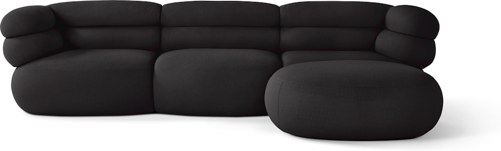 Biboni Sectional - Sectional Chaise,  Left,  Stretch Appeal,  Onyx