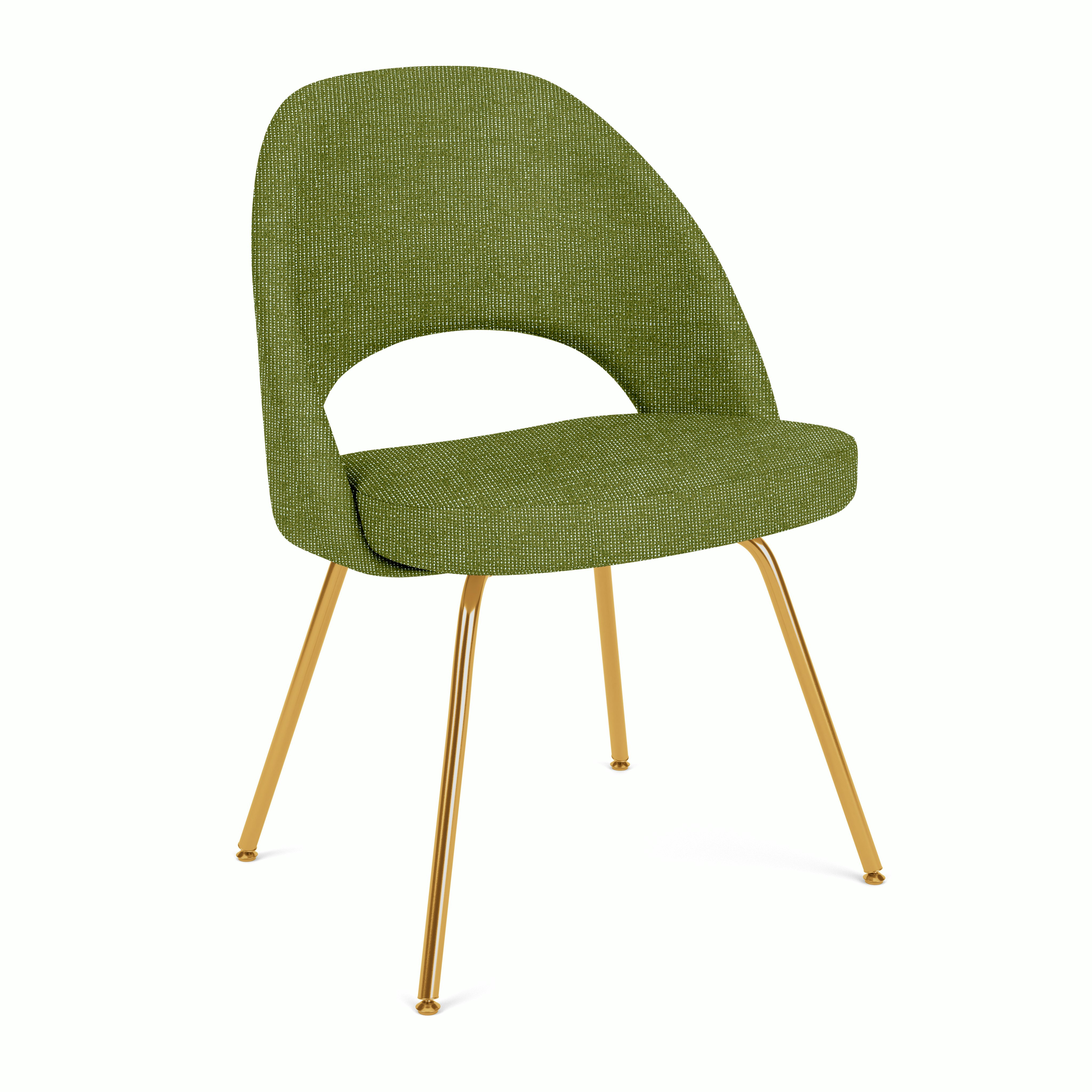 Saarinen Executive Side Chair - Prestini,  Green / White,  Gold