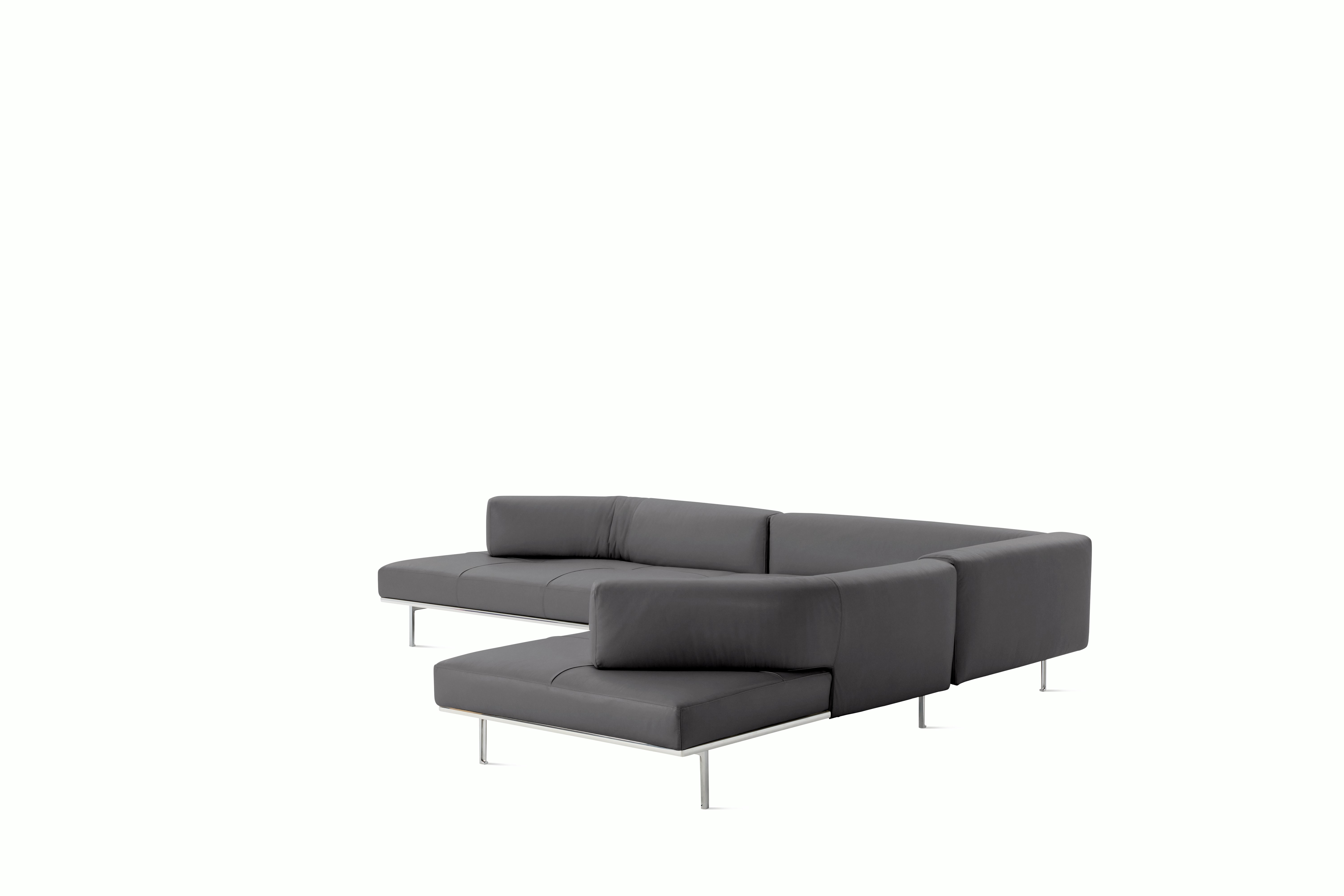 Matic Sectional - MH14 Config -  L-Shaped Sectional,  Left,  Quilted,  Ultrasuede,  Flannel,  Chrome