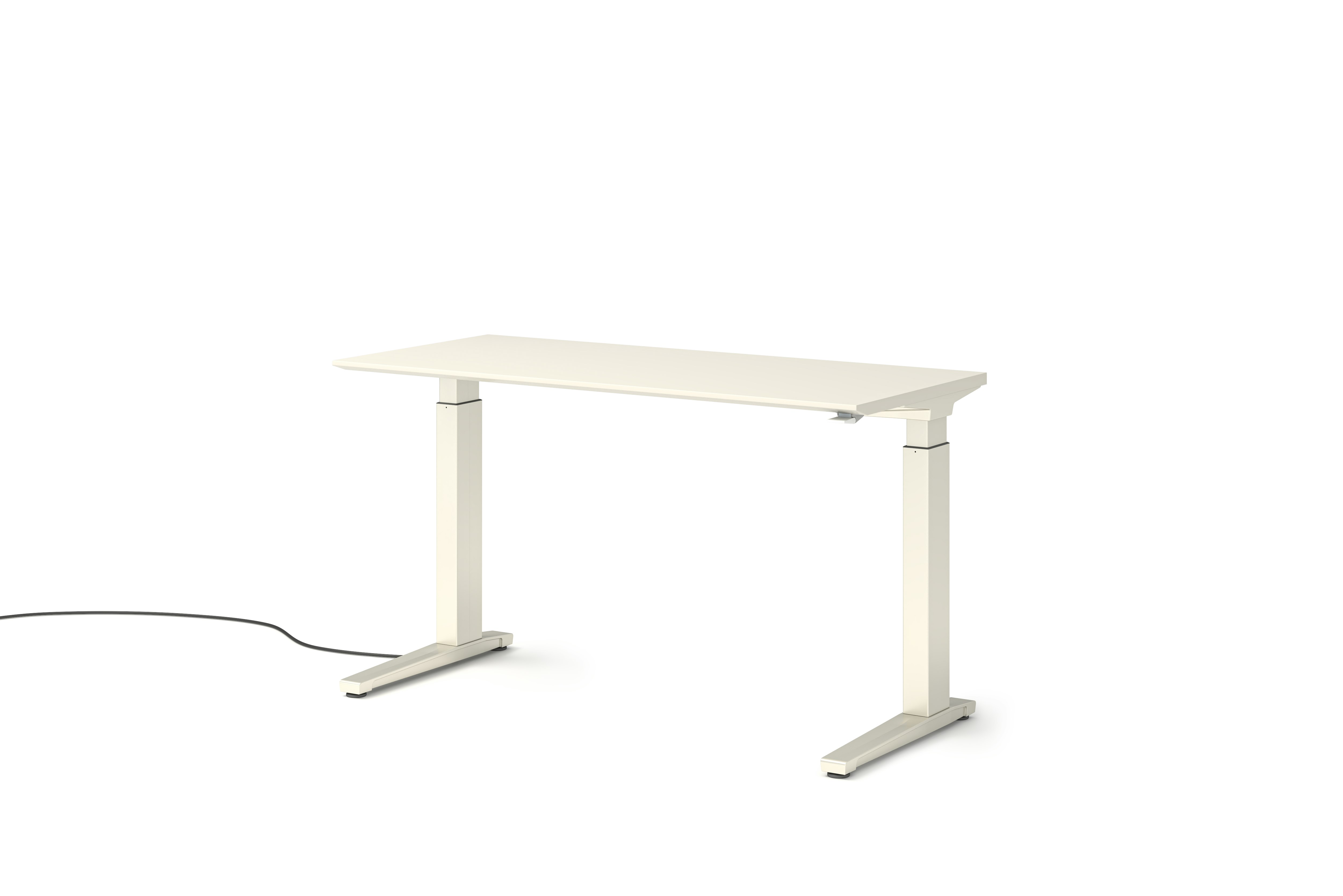 Renew Sit-To-Stand Desk - 23x52,  White Laminate White,  Hidden Power