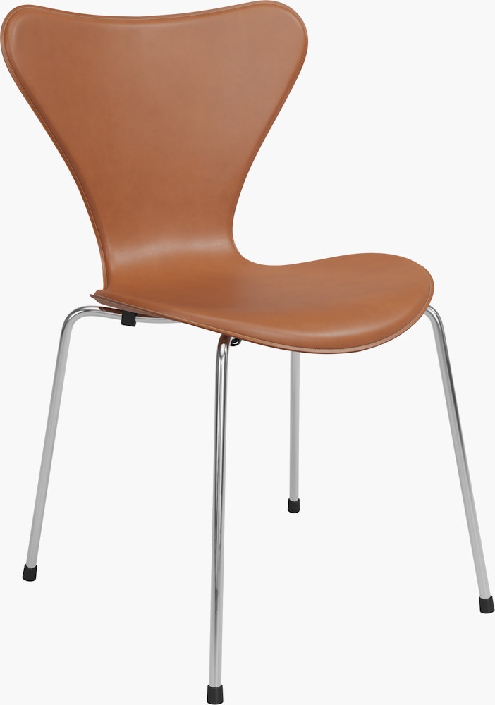 Series 7 Tailored Chair - Saddle Brown, Chromed Steel