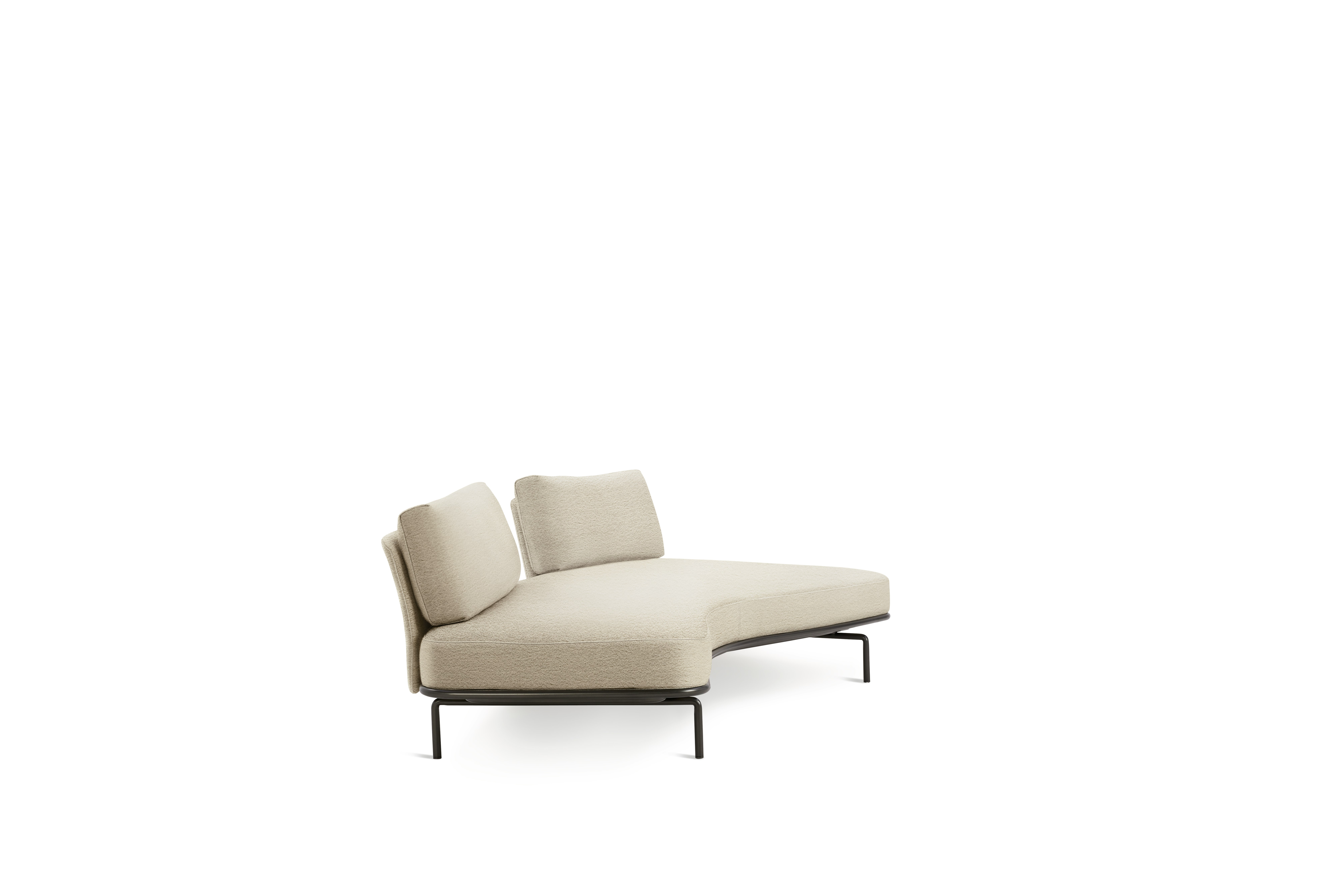 Panoramic Sofa - Left ,  Double Large,  Curly,  Ivory,  Charcoal
