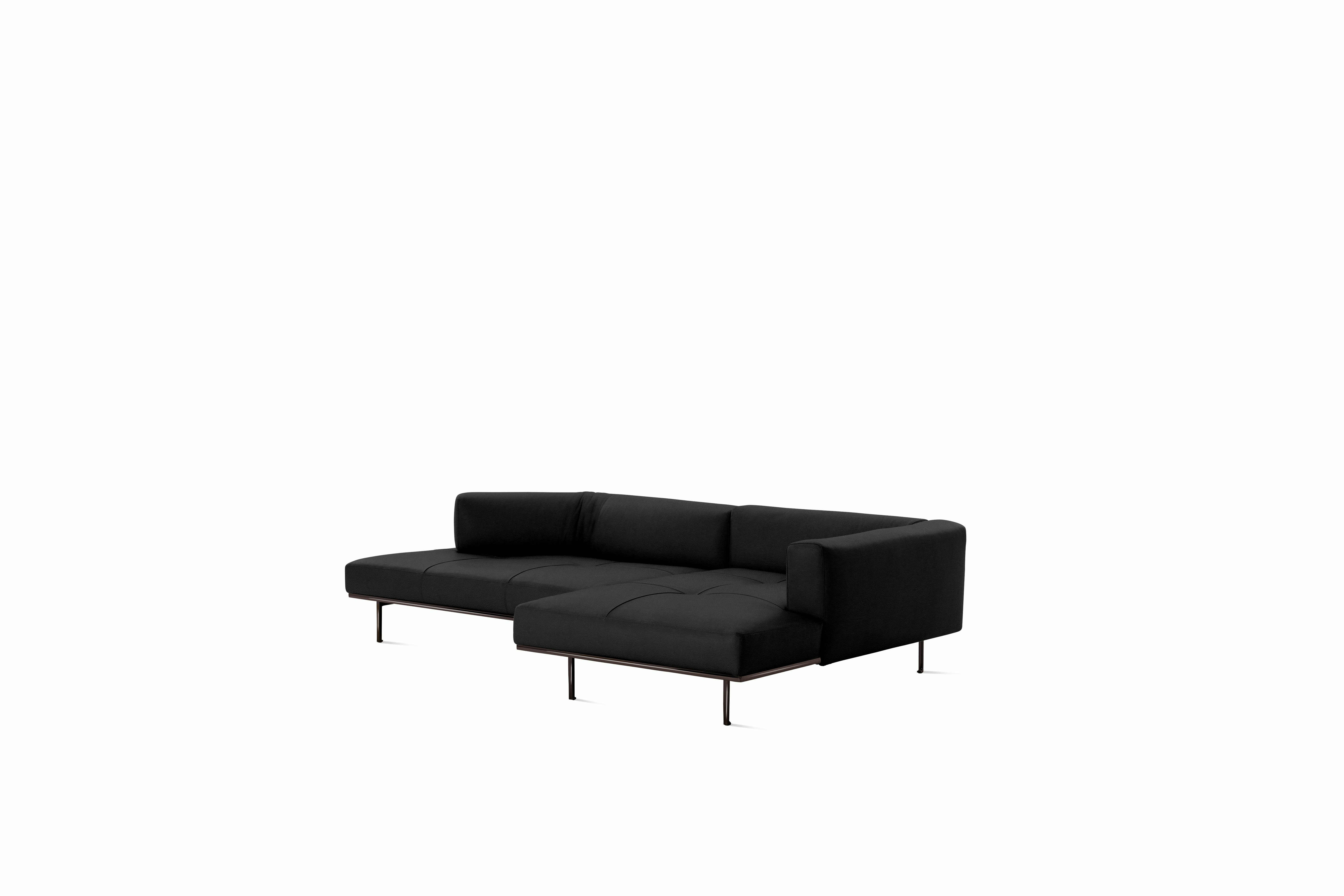 Matic Sectional - M18 Config -  One-Arm Sectional,  Left,  Quilted,  Copenhagen,  Black,  Charcoal