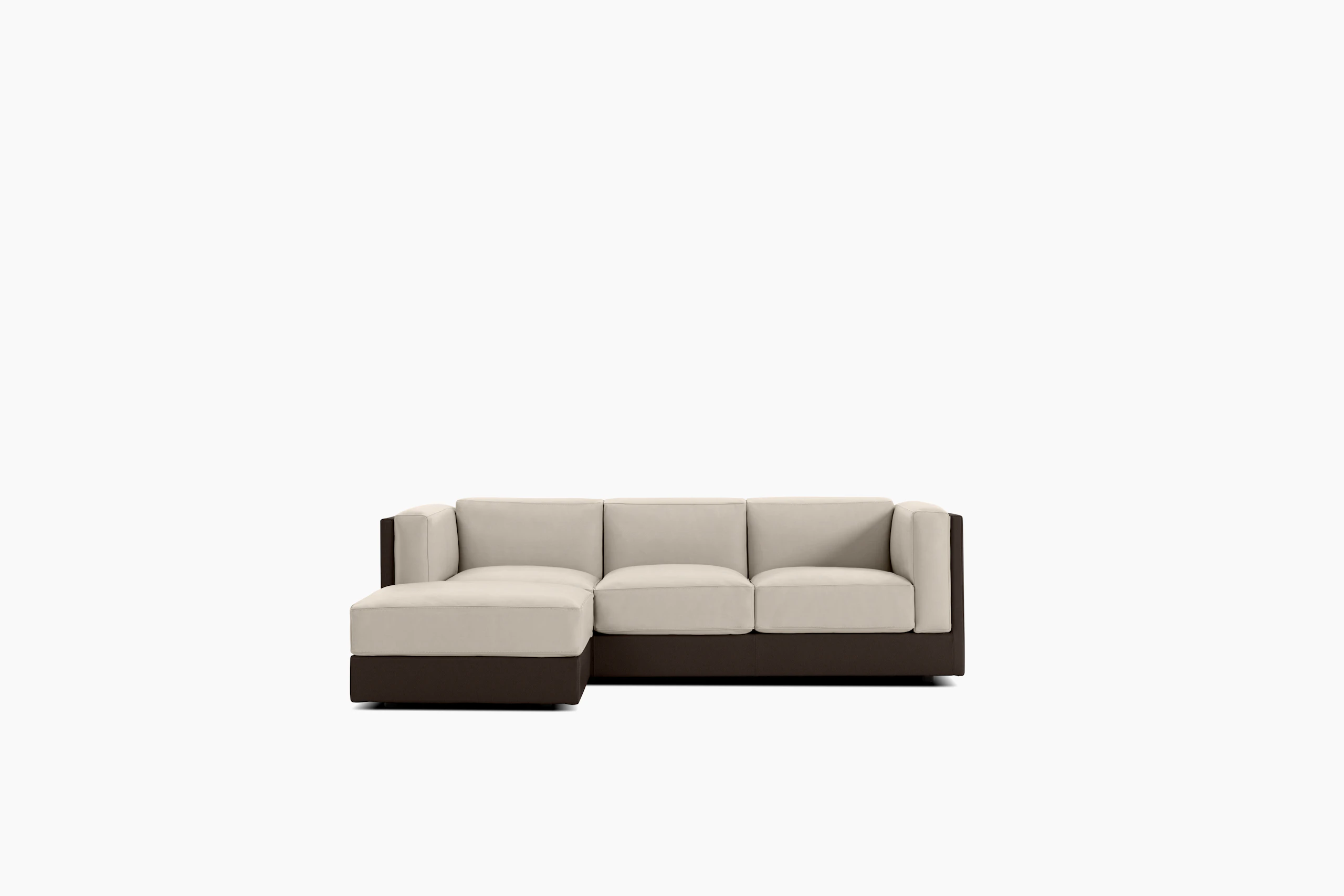 Symme Sectional Chaise - Leather Frame, Prone Leather, Java, Prone Leather, Timbre