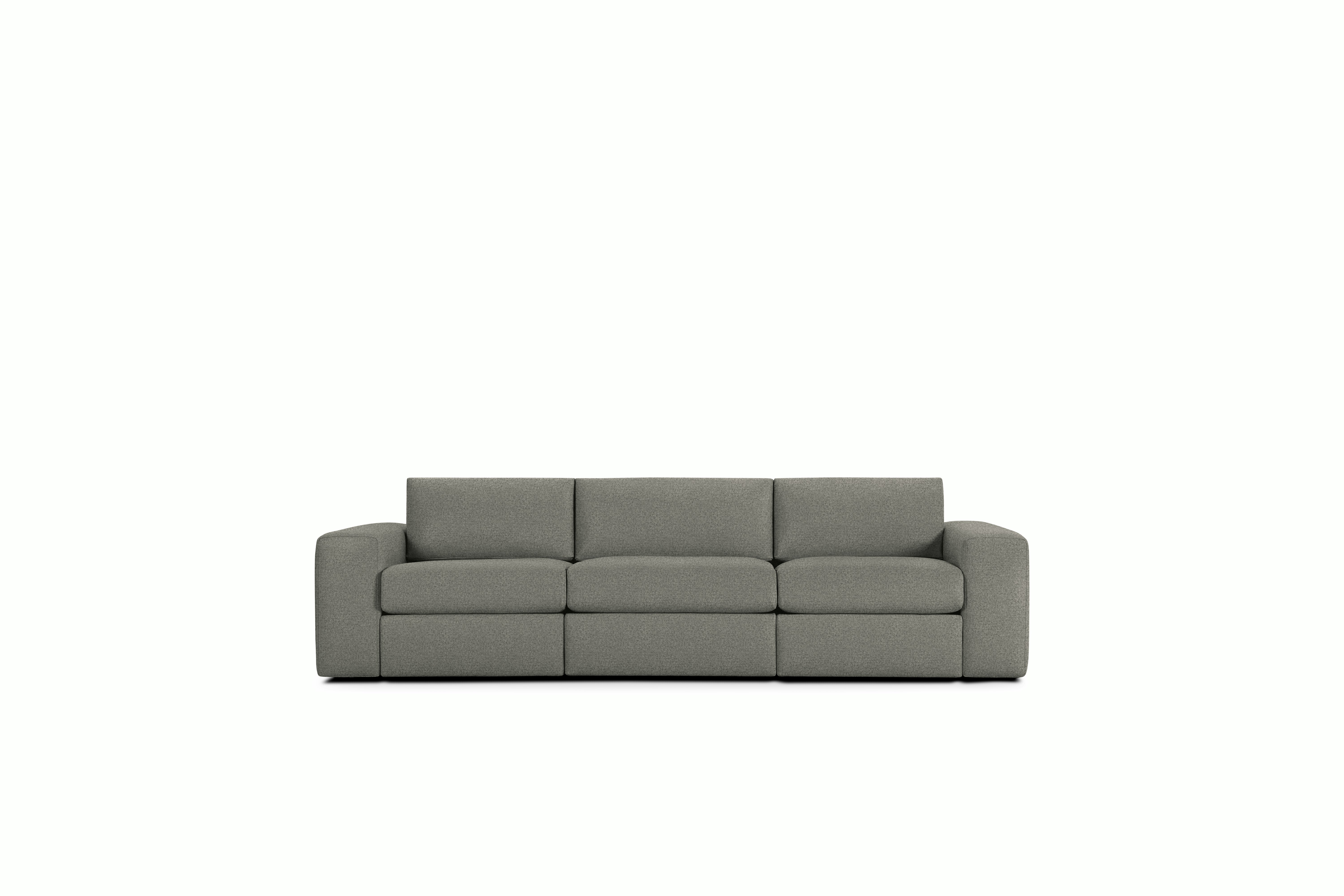 A Irvin Sofa in Plutonic Viewed from the front.