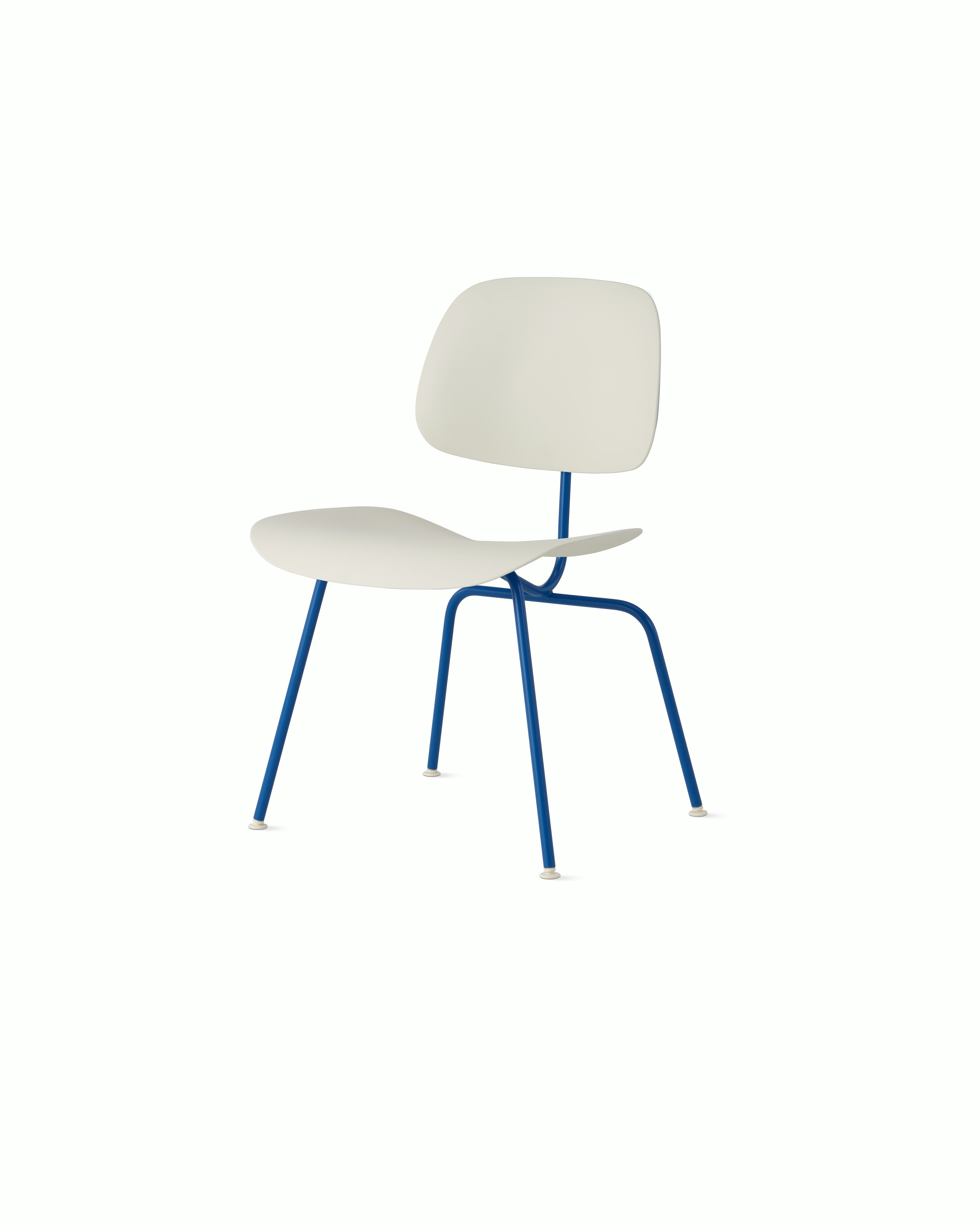 Eames Molded Plastic Dining Chair (EC-127) - Side Chair, Non Upholstered, White, Berry Blue