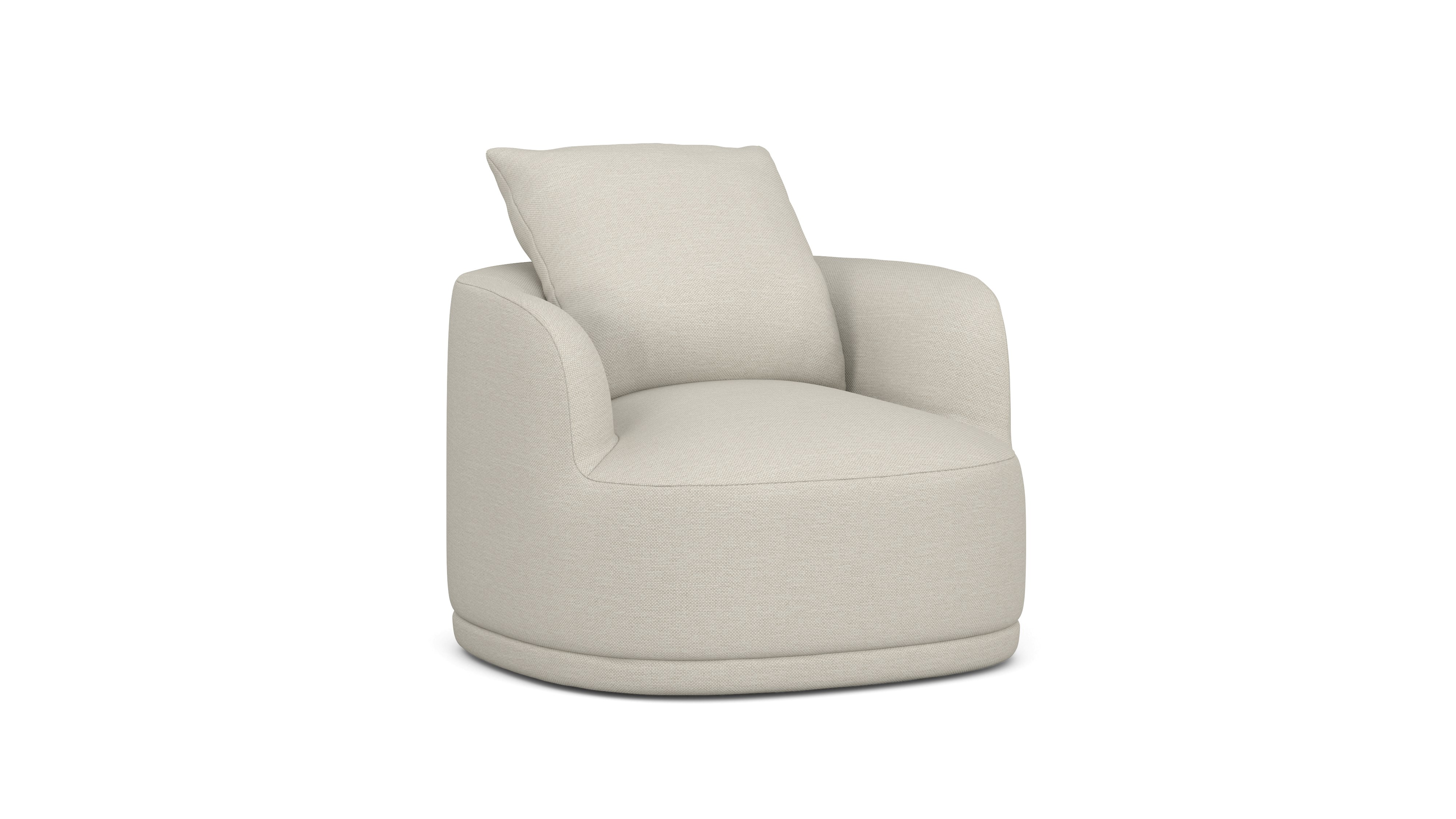 A Atlason Composed Swivel Chair in Shell Viewed from an angle.