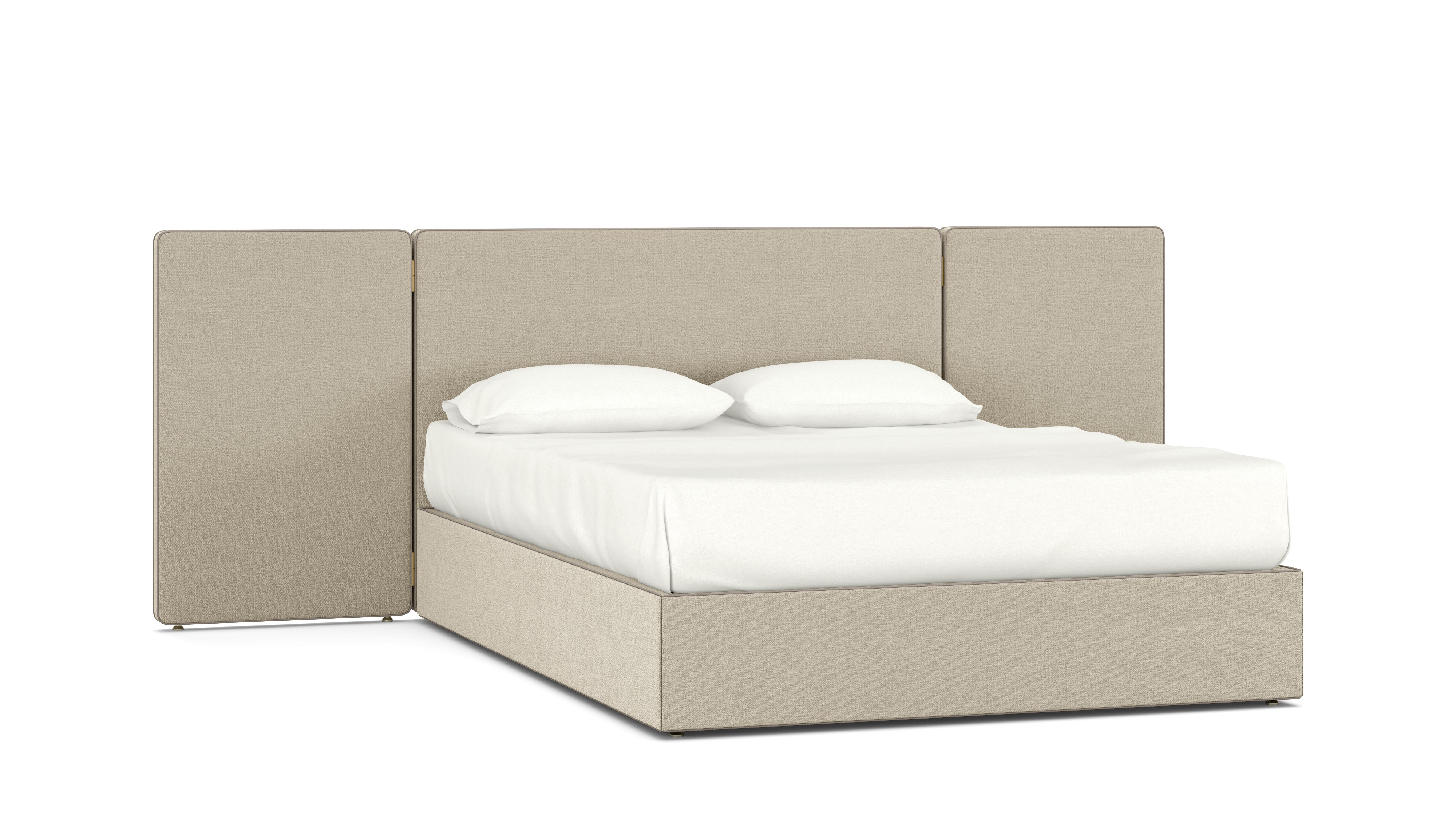 A Hule Bed in Linen Lute viewed from an angle