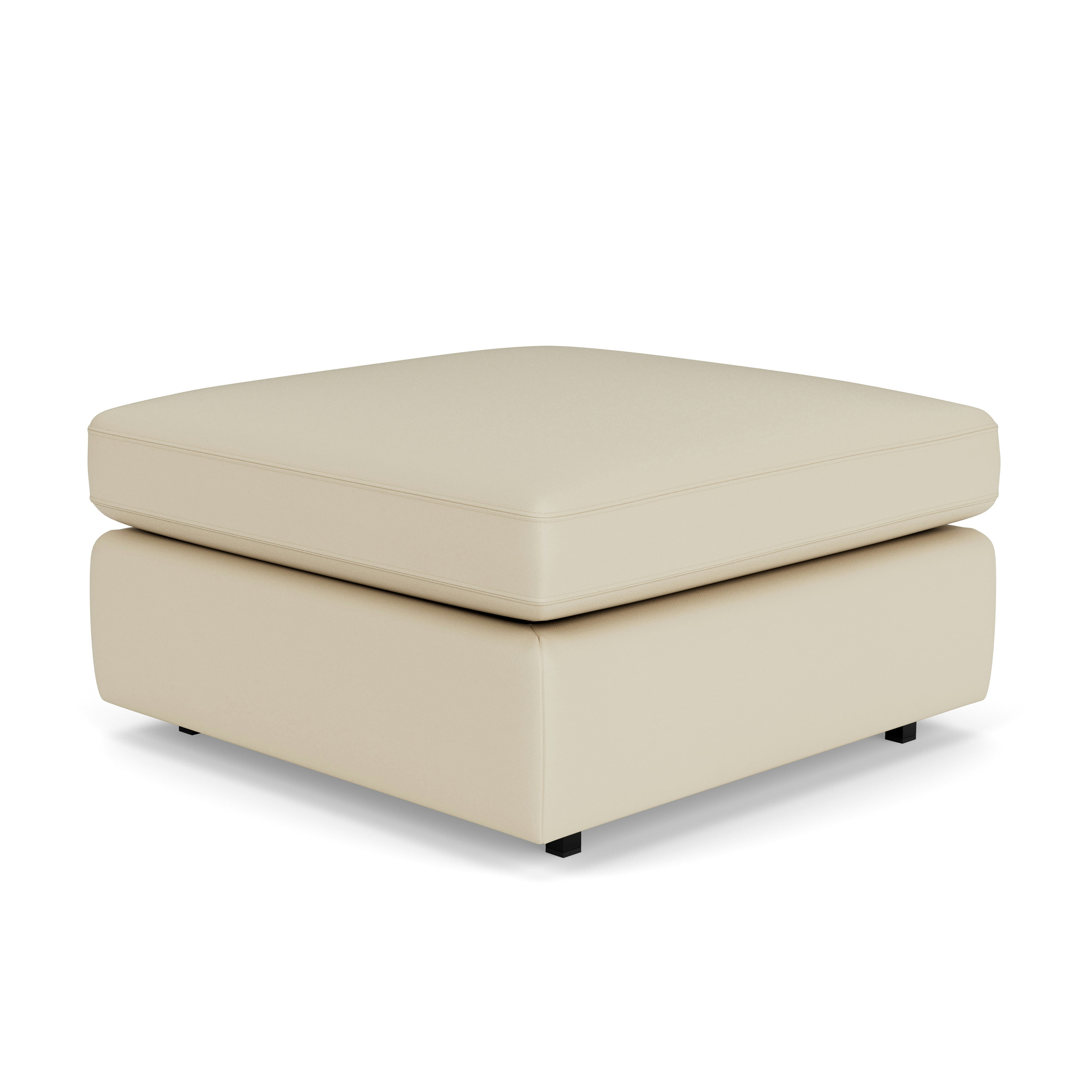 Pfister Ottoman - Volo Leather, Parchment
