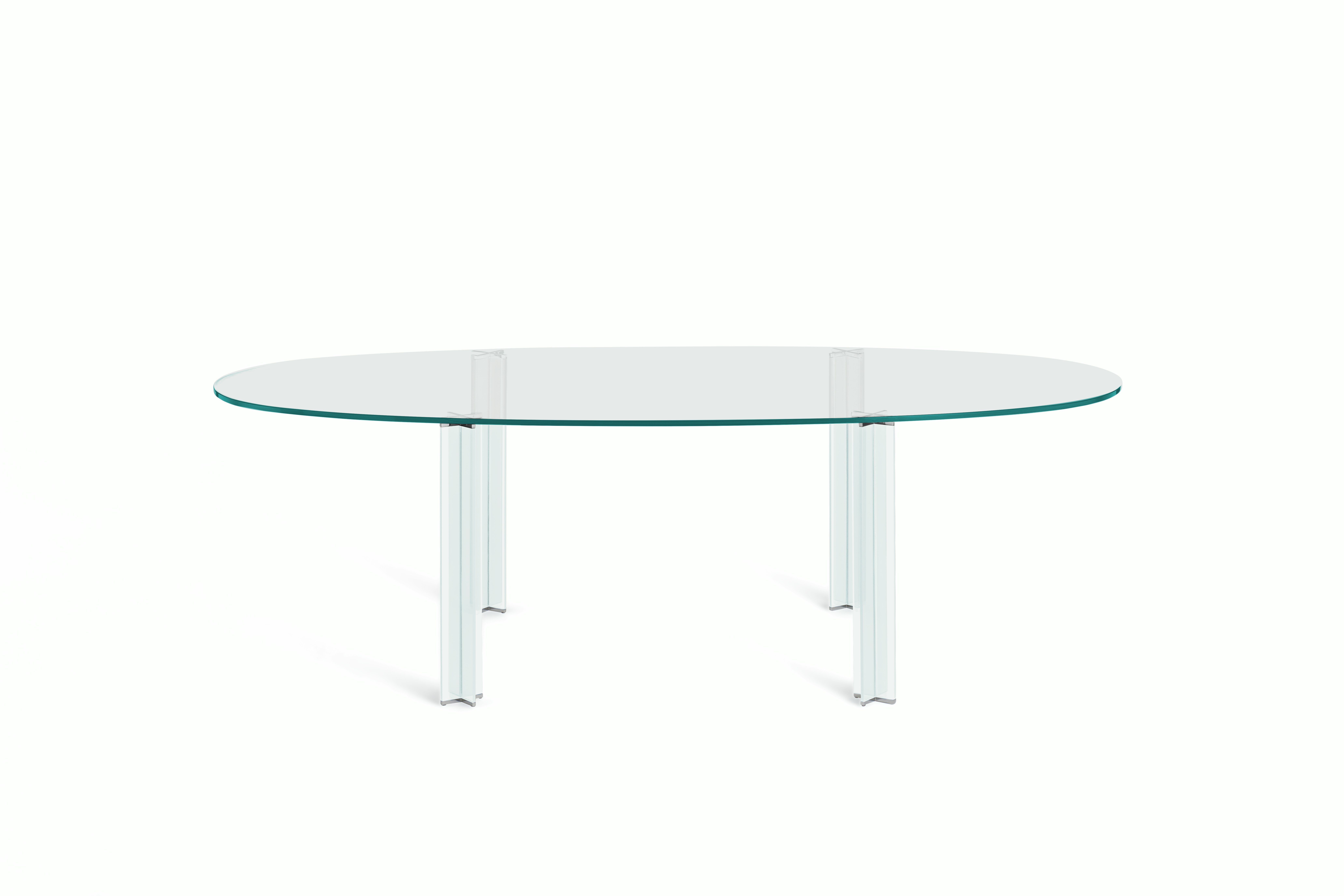 X-T Dining Table - Oval, 94", Clear Glass
