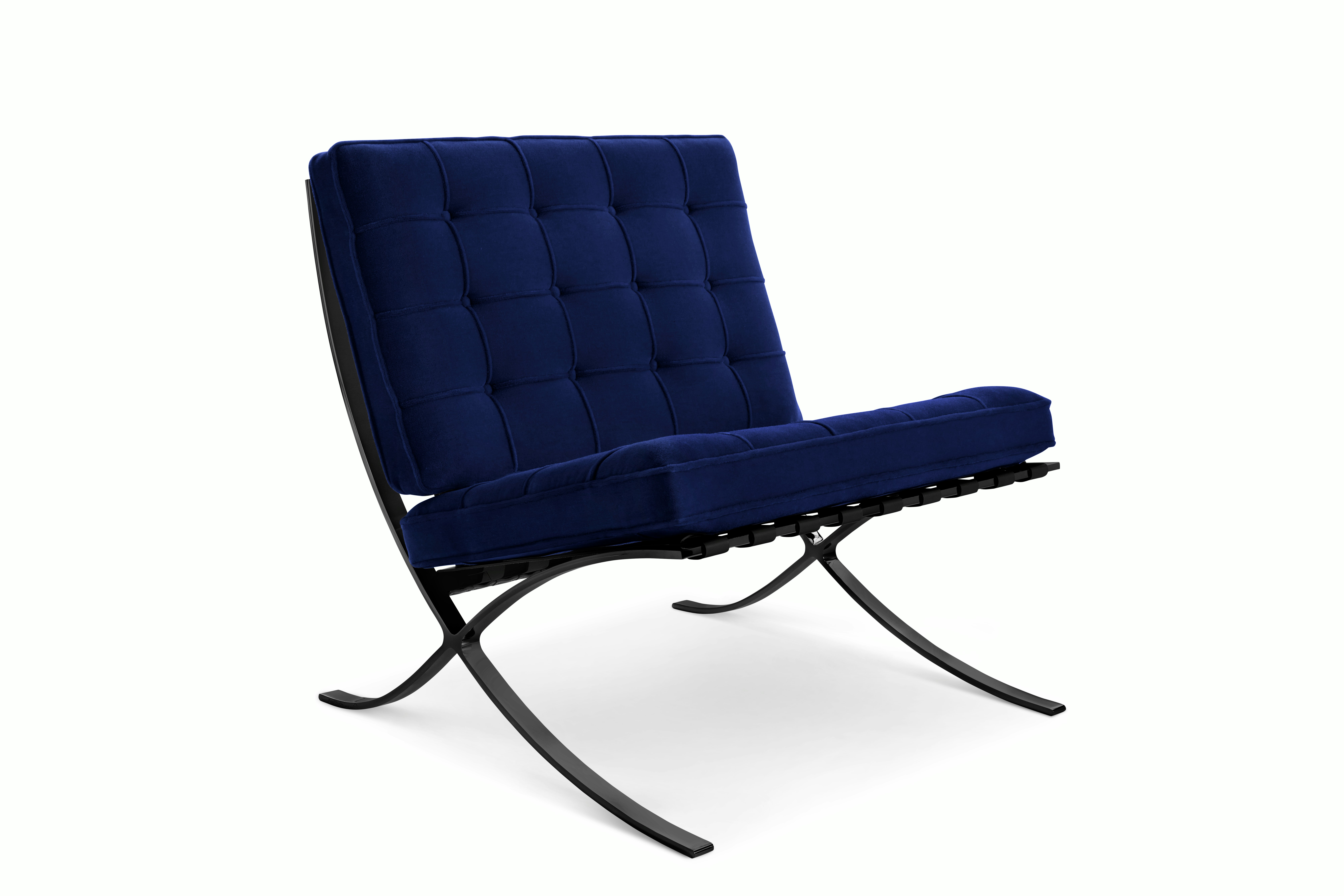Barcelona Chair in Knoll Velvet,  Orbit,  Black