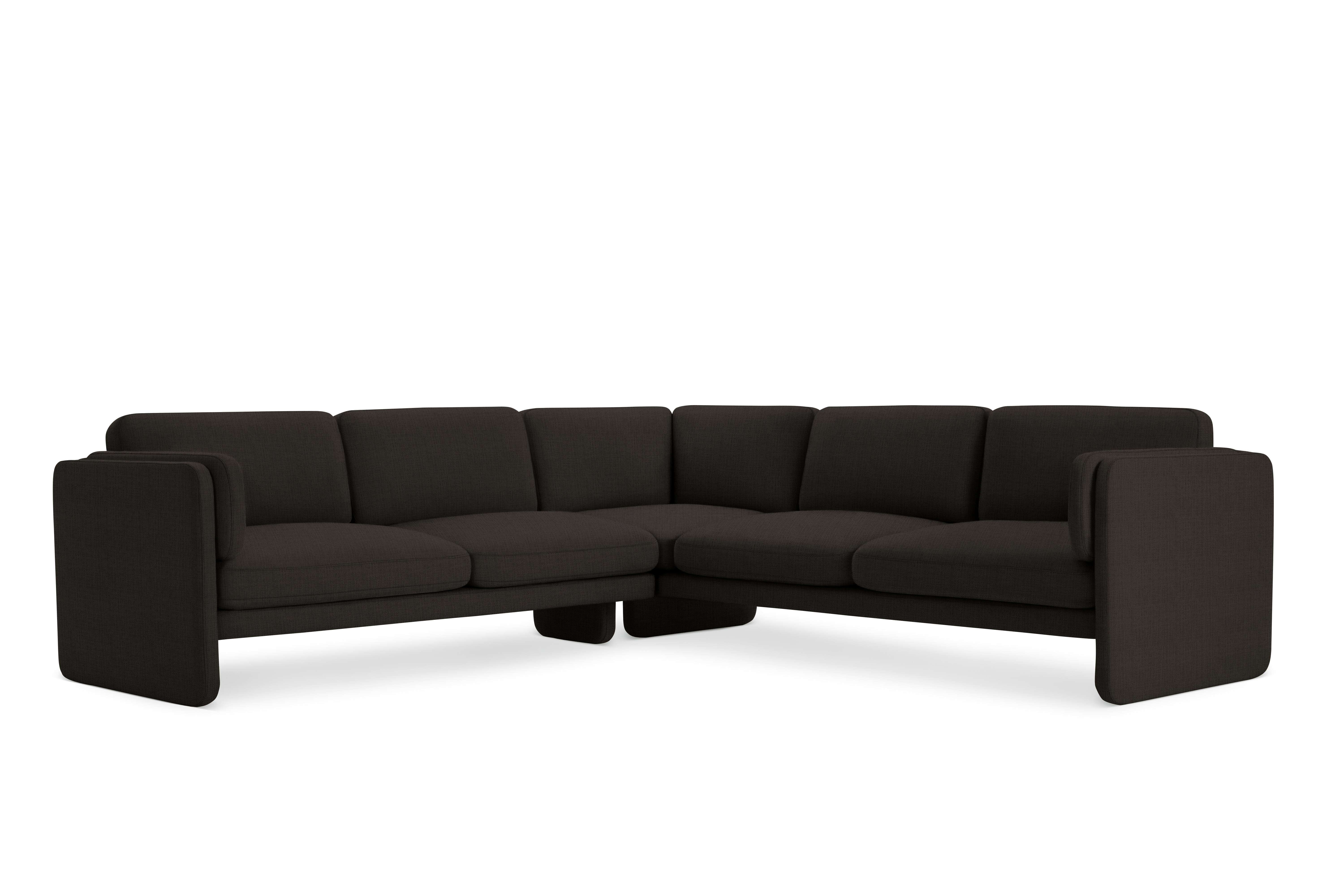Pastille Corner Sectional - 100 Inch, Fabric, Pebble Weave, Chocolate