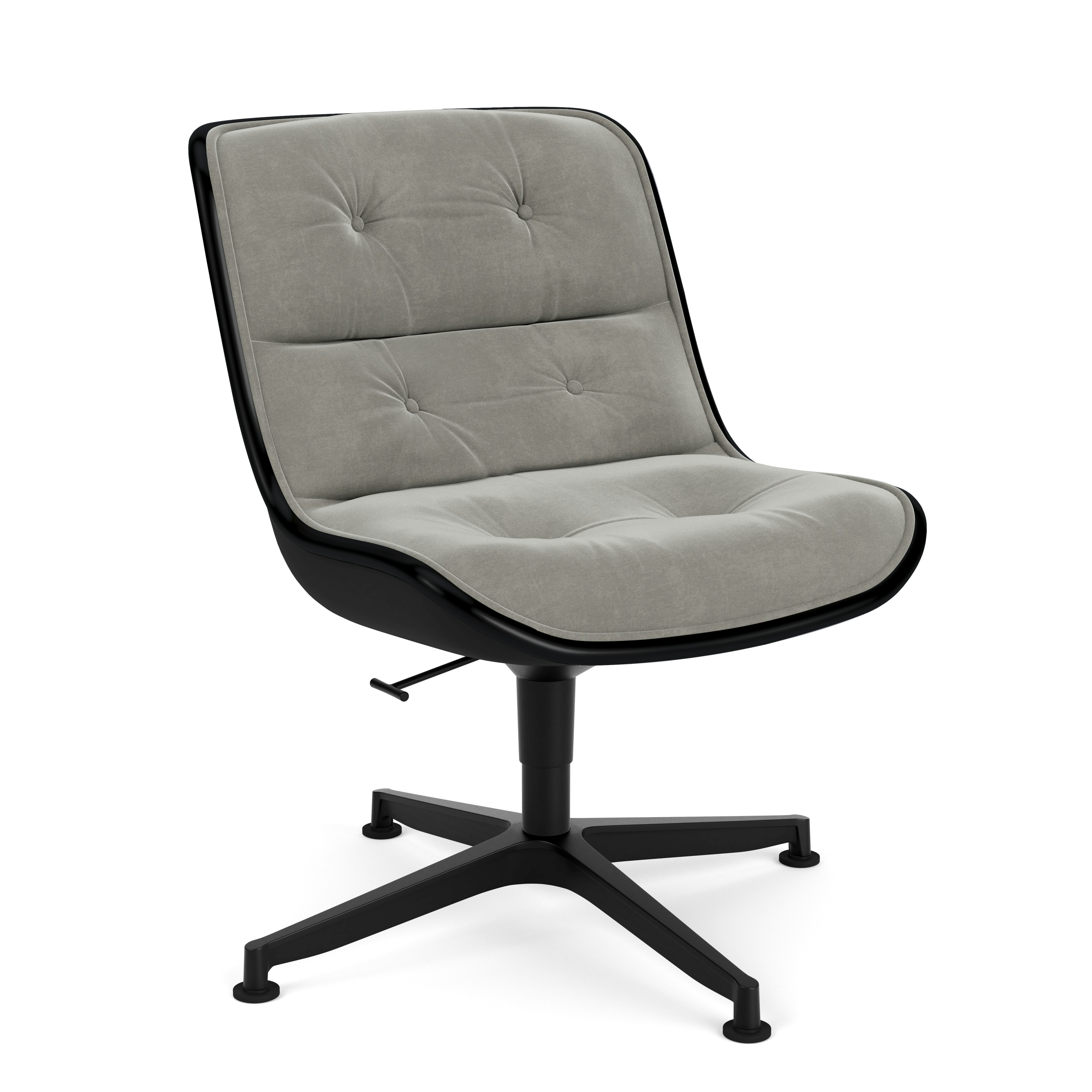 Pollock Executive Side Chair - 4 Star, Black, Knoll Velvet, Cirrus