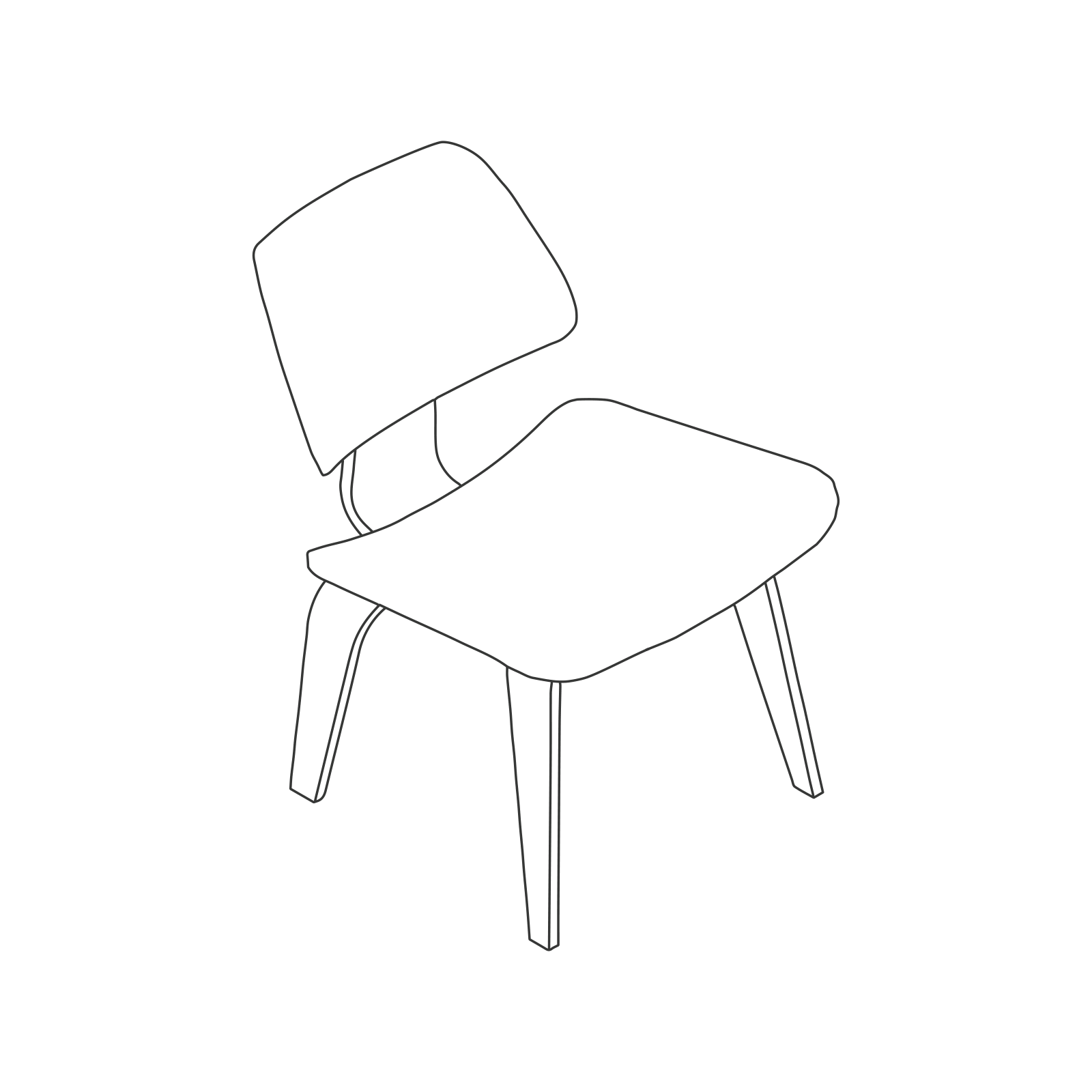 Eames Molded Plywood Dining Chair Wood Base (DCW)